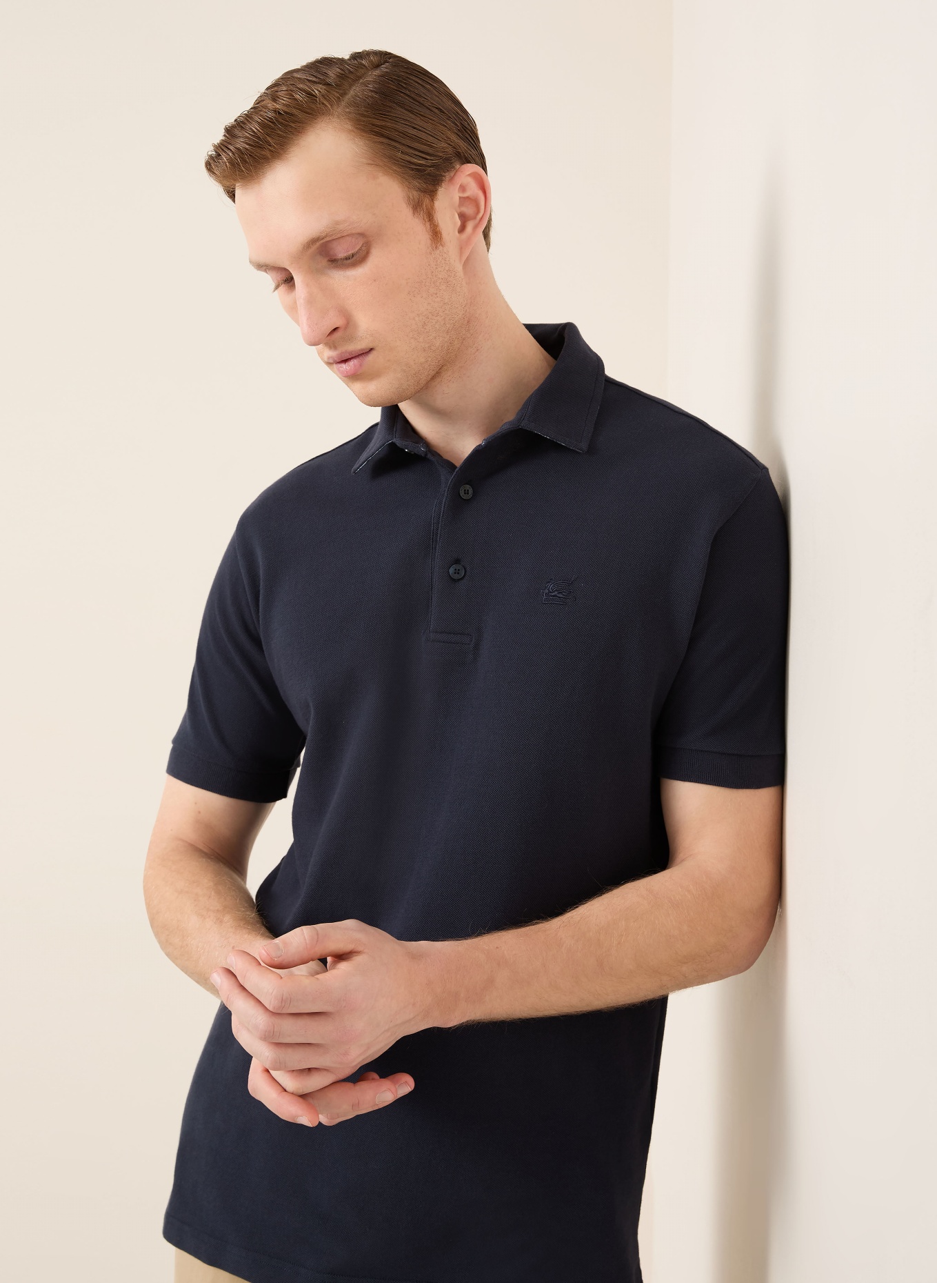 ETRO Polo piqué: BLEU FONCÉ