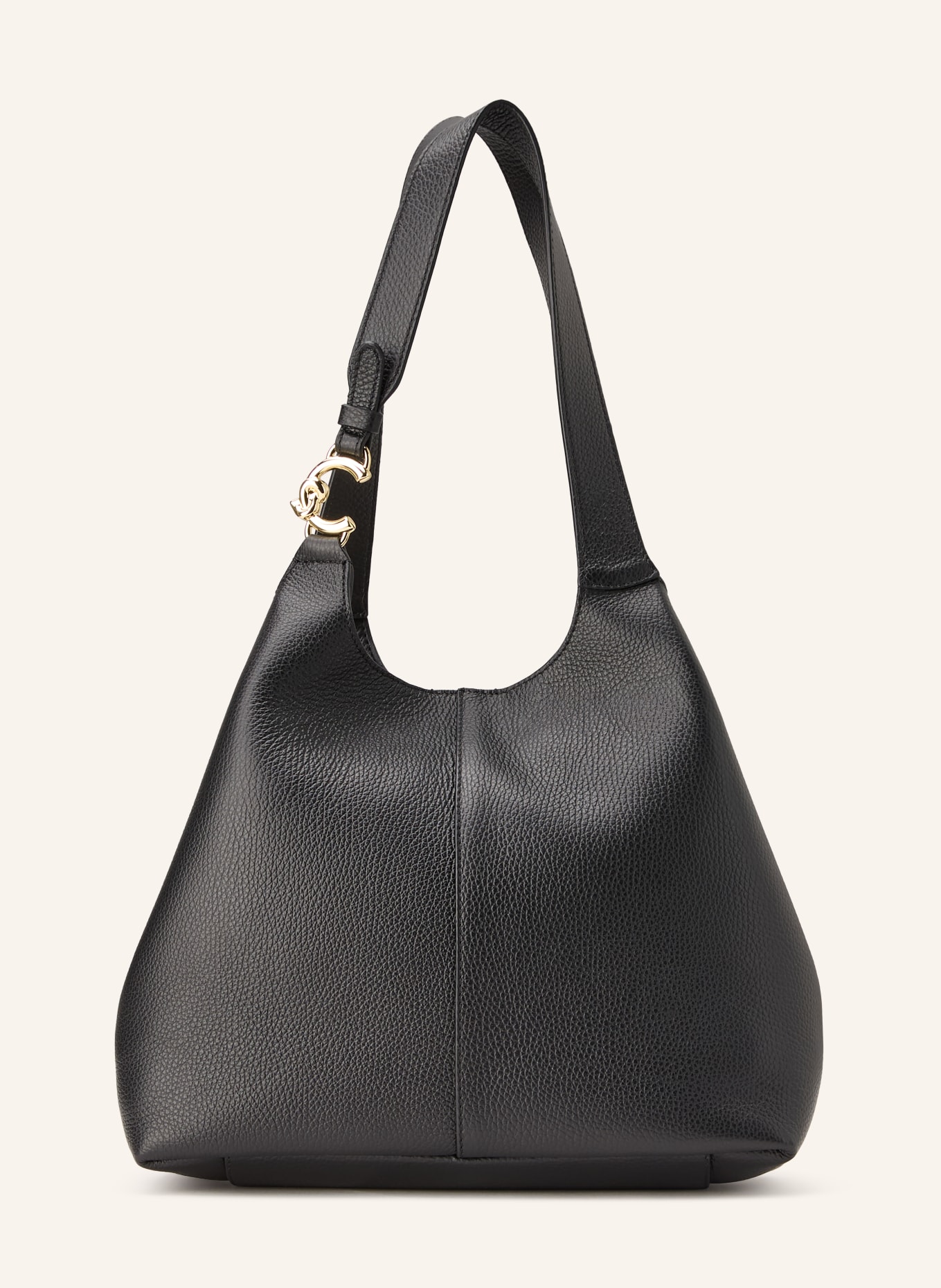 COCCINELLE Schultertasche mt herausnehmbarer Pouch: SCHWARZ / GOLD