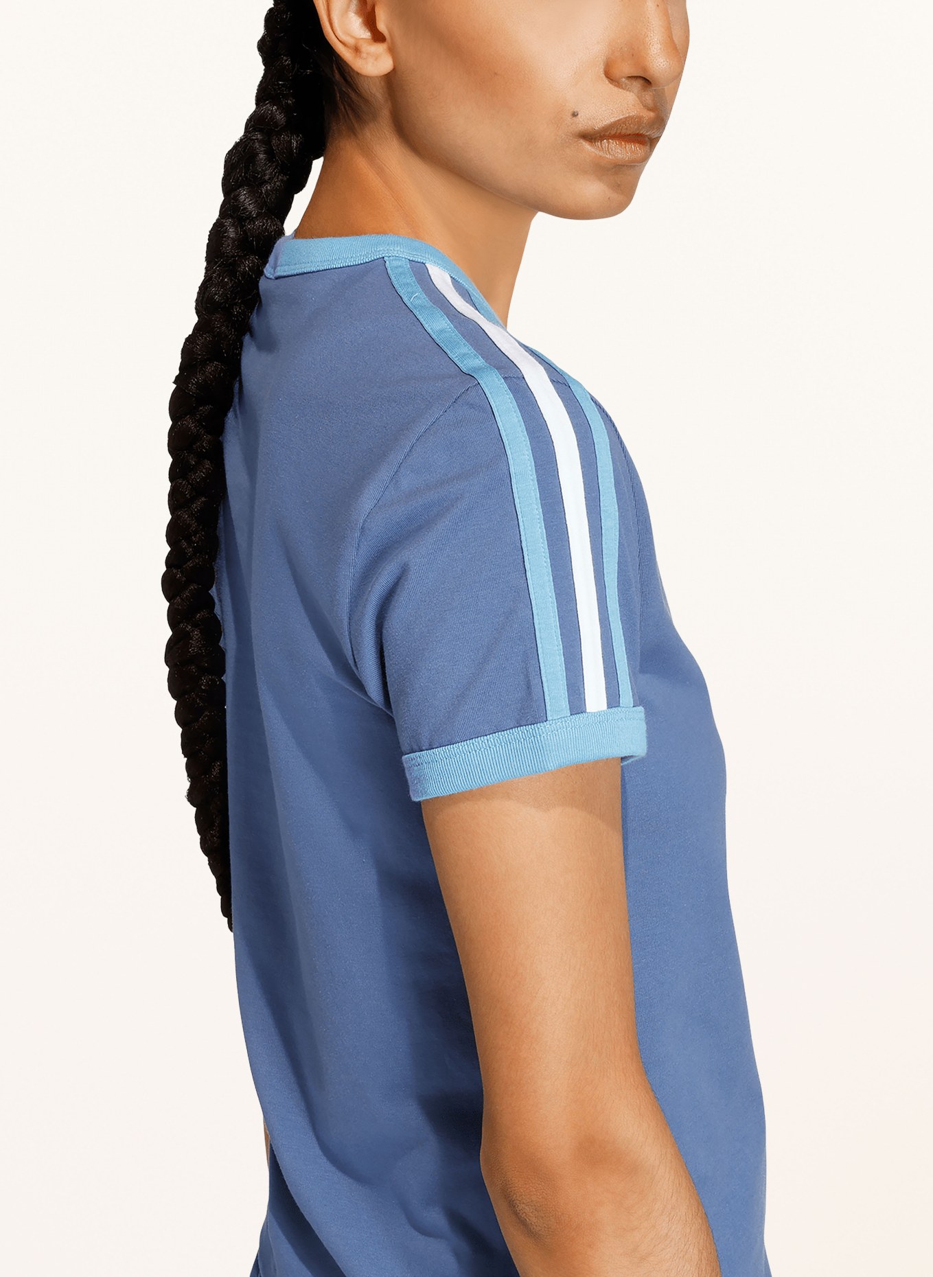 adidas Originals Koszulka 3-PASKI: NIEBIESKI / JASNONIEBIESKI / BIAŁY