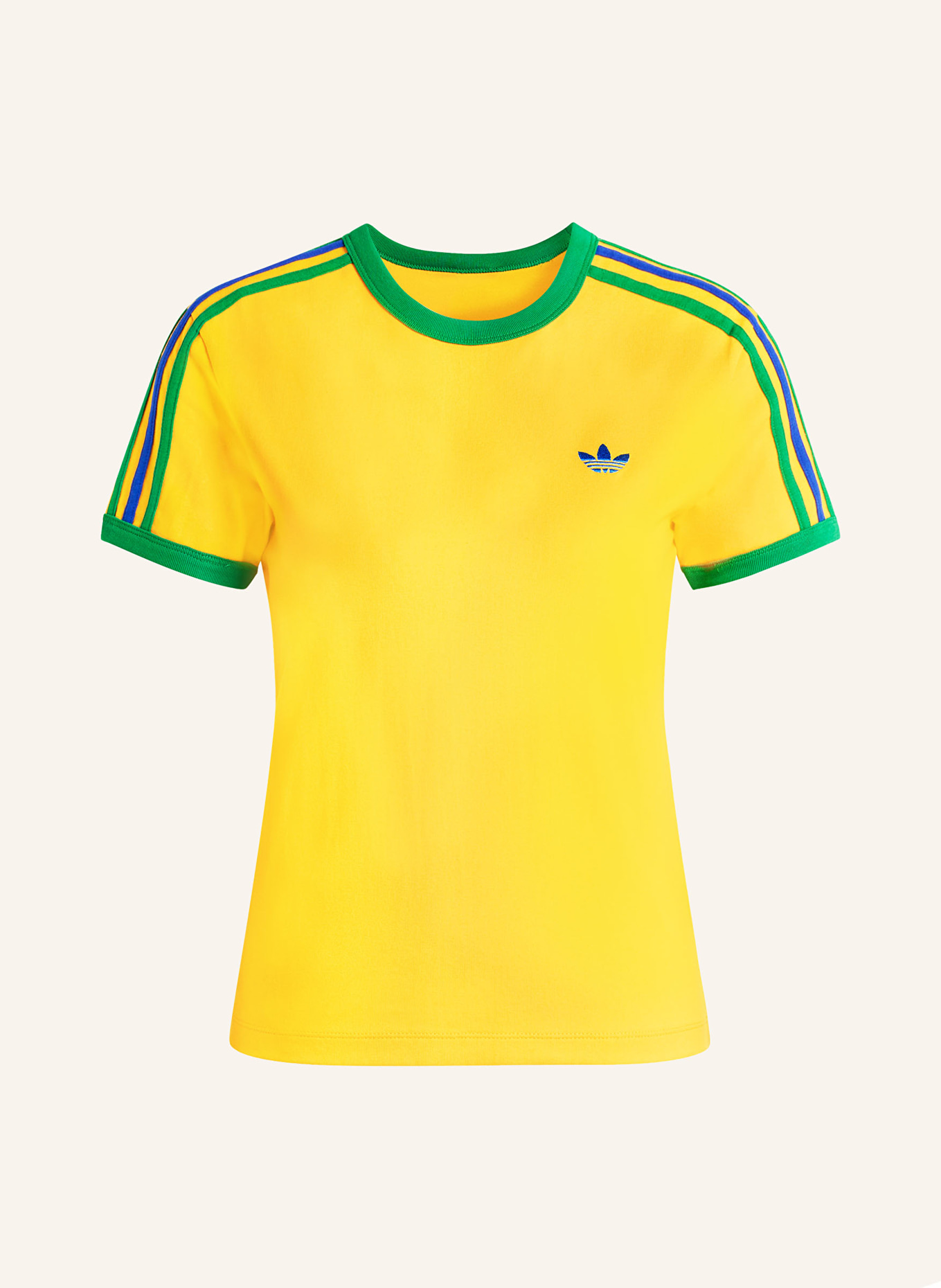 adidas Originals Koszulka 3-PASKI: ŻÓŁTY / ZIELONY / NIEBIESKI