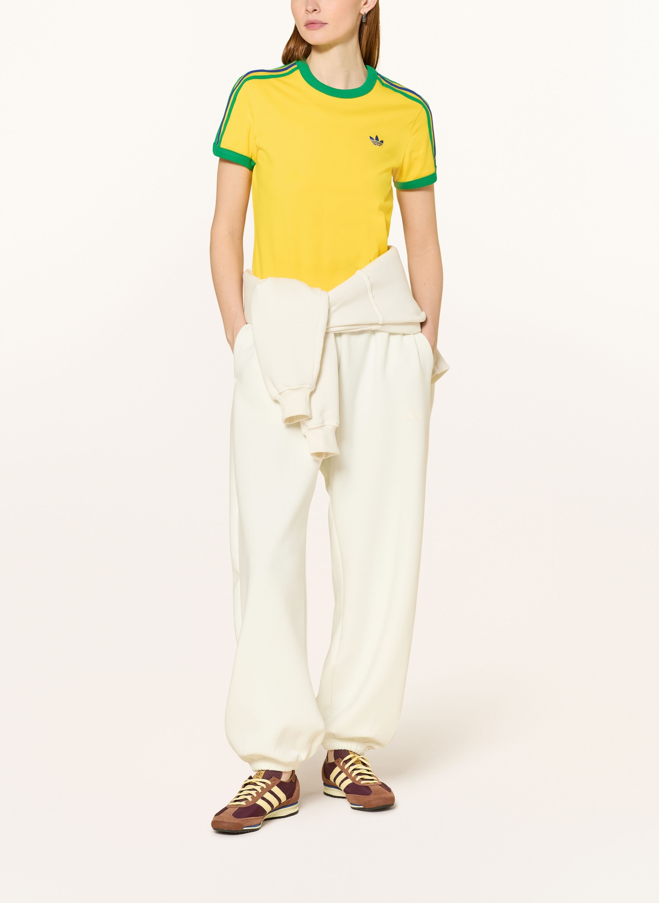 adidas Originals Koszulka 3-PASKI: ŻÓŁTY / ZIELONY / NIEBIESKI