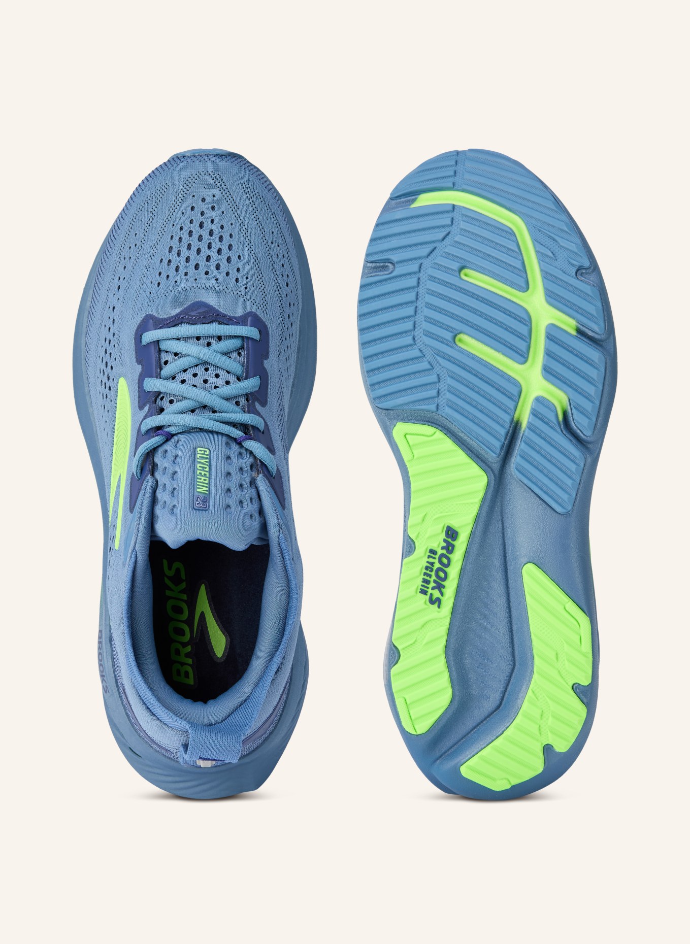 BROOKS Laufschuhe GLYCERIN 23: PETROL / NEONGRÜN