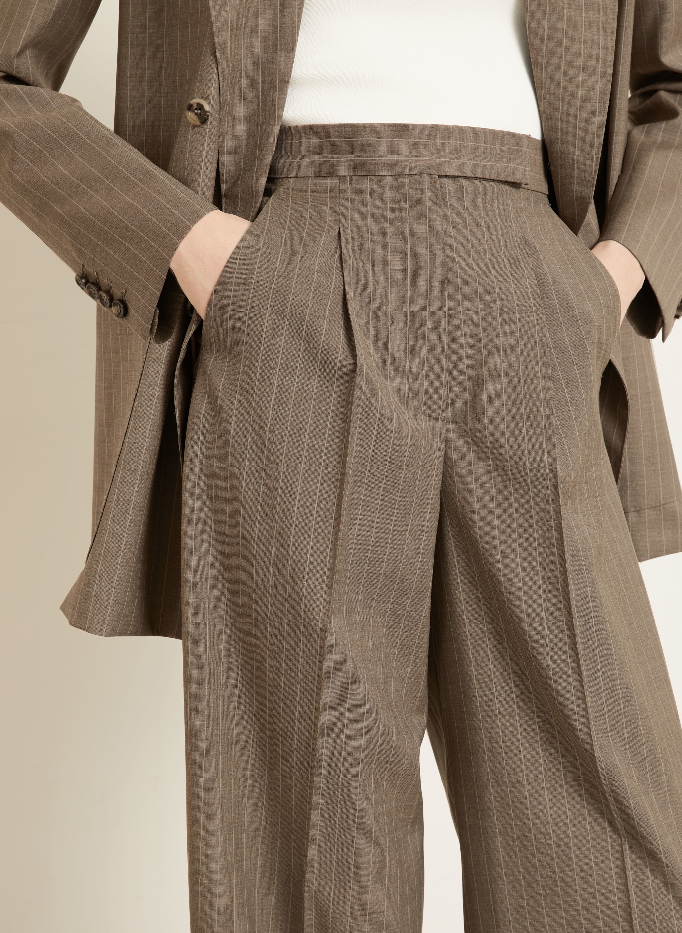 Max Mara Culotte MXMMANETTA: TAUPE / CREME