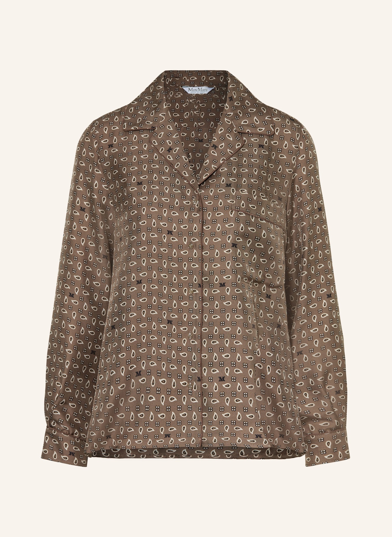 Max Mara Seidenbluse MXMDISCO: TAUPE / CREME / SCHWARZ