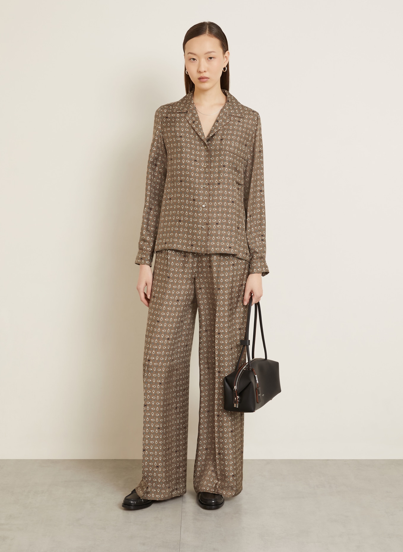 Max Mara Seidenbluse MXMDISCO: TAUPE / CREME / SCHWARZ