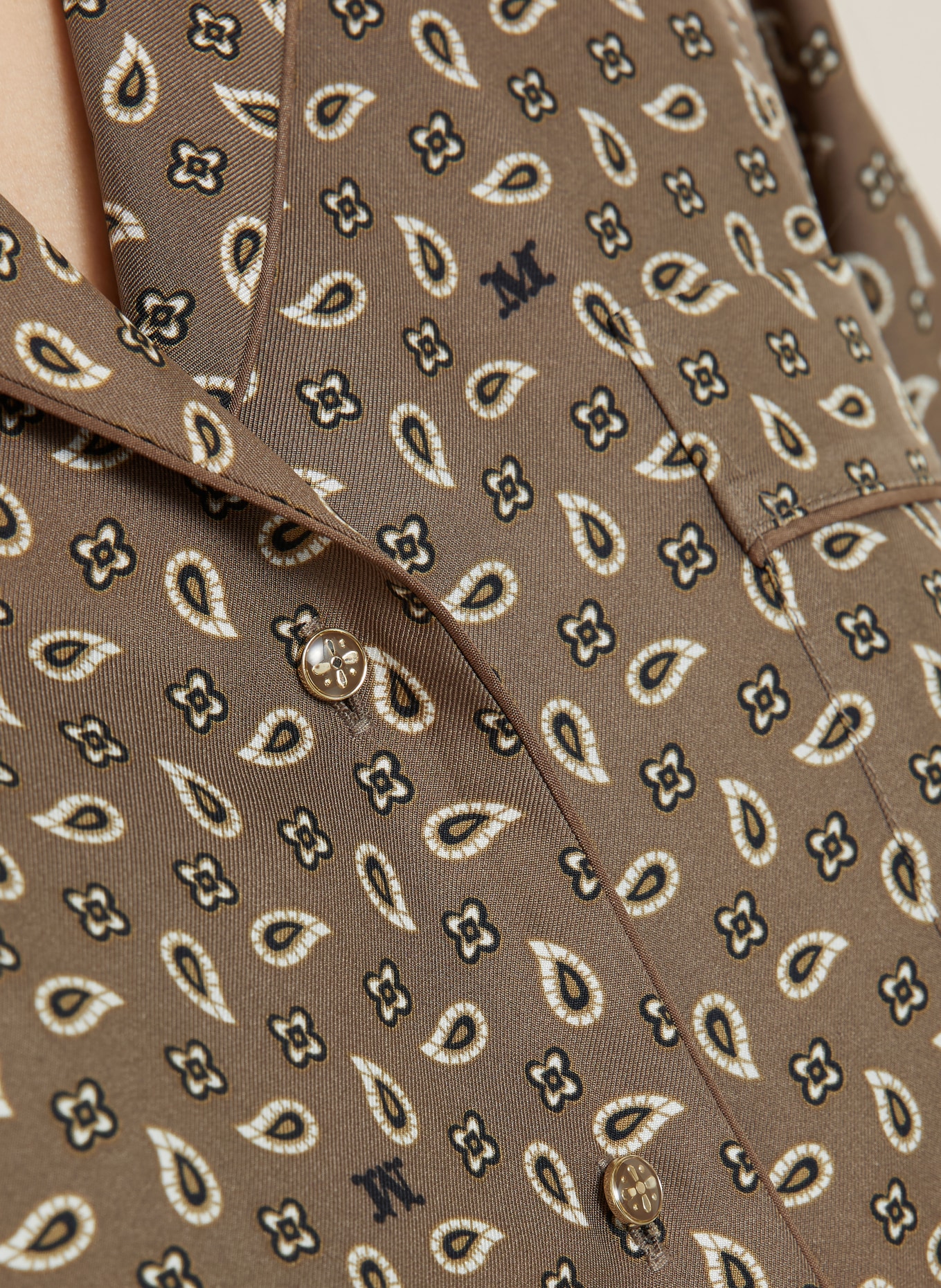 Max Mara Seidenbluse MXMDISCO: TAUPE / CREME / SCHWARZ