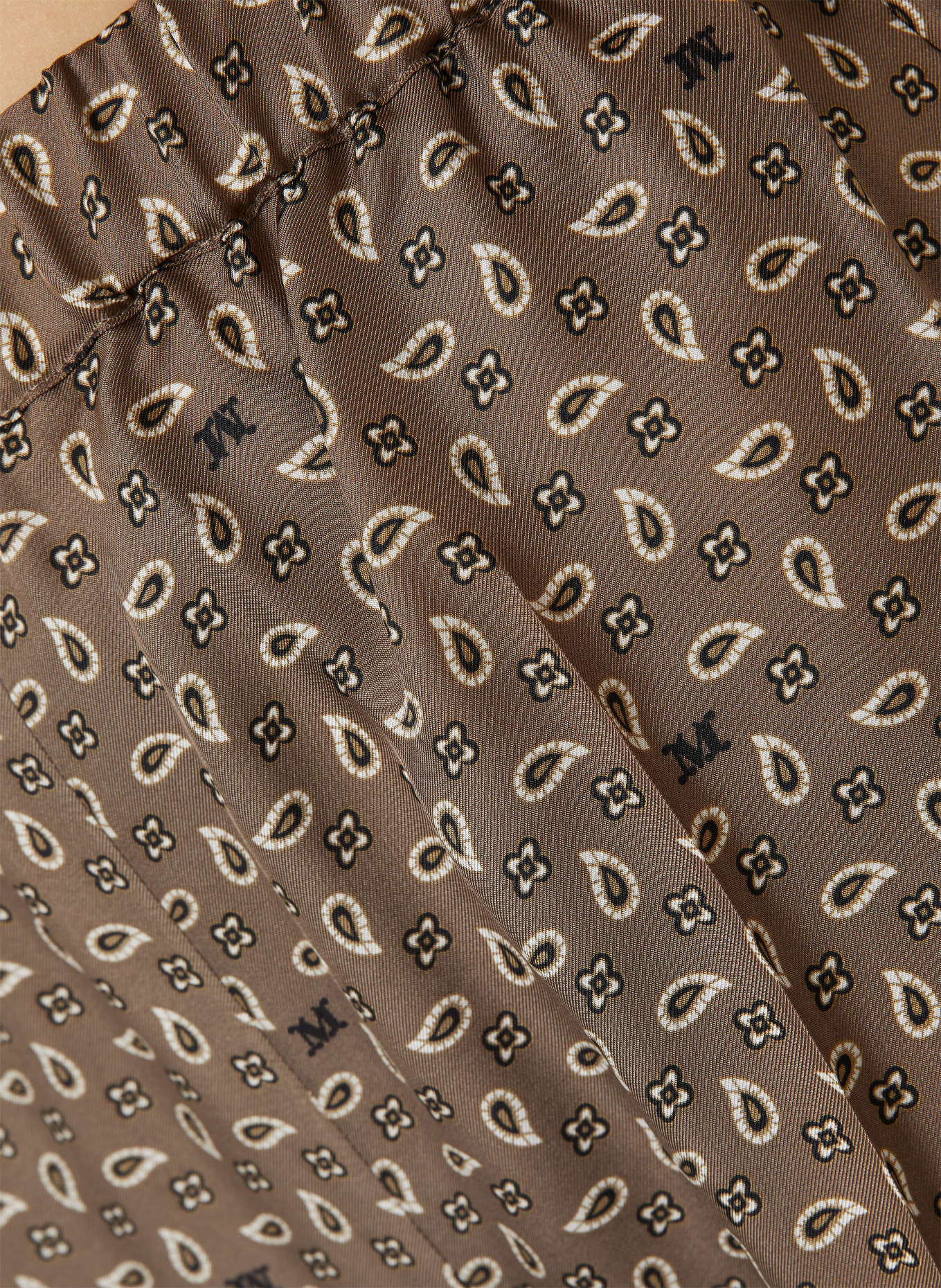 Max Mara Marlenehose MXMVISCHIO aus Seide: TAUPE / CREME / SCHWARZ