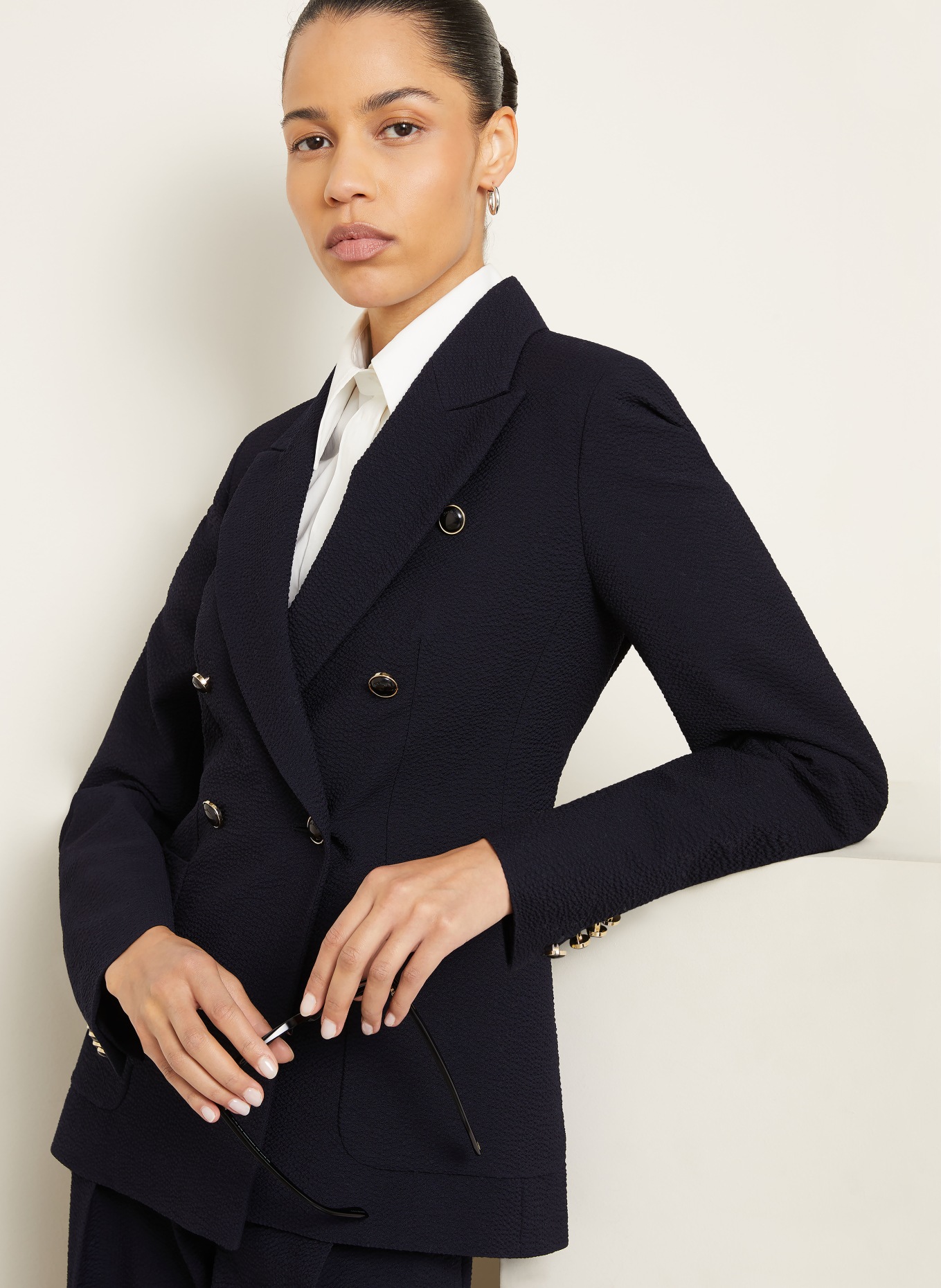 Max Mara RICETTA blazer: DARK BLUE