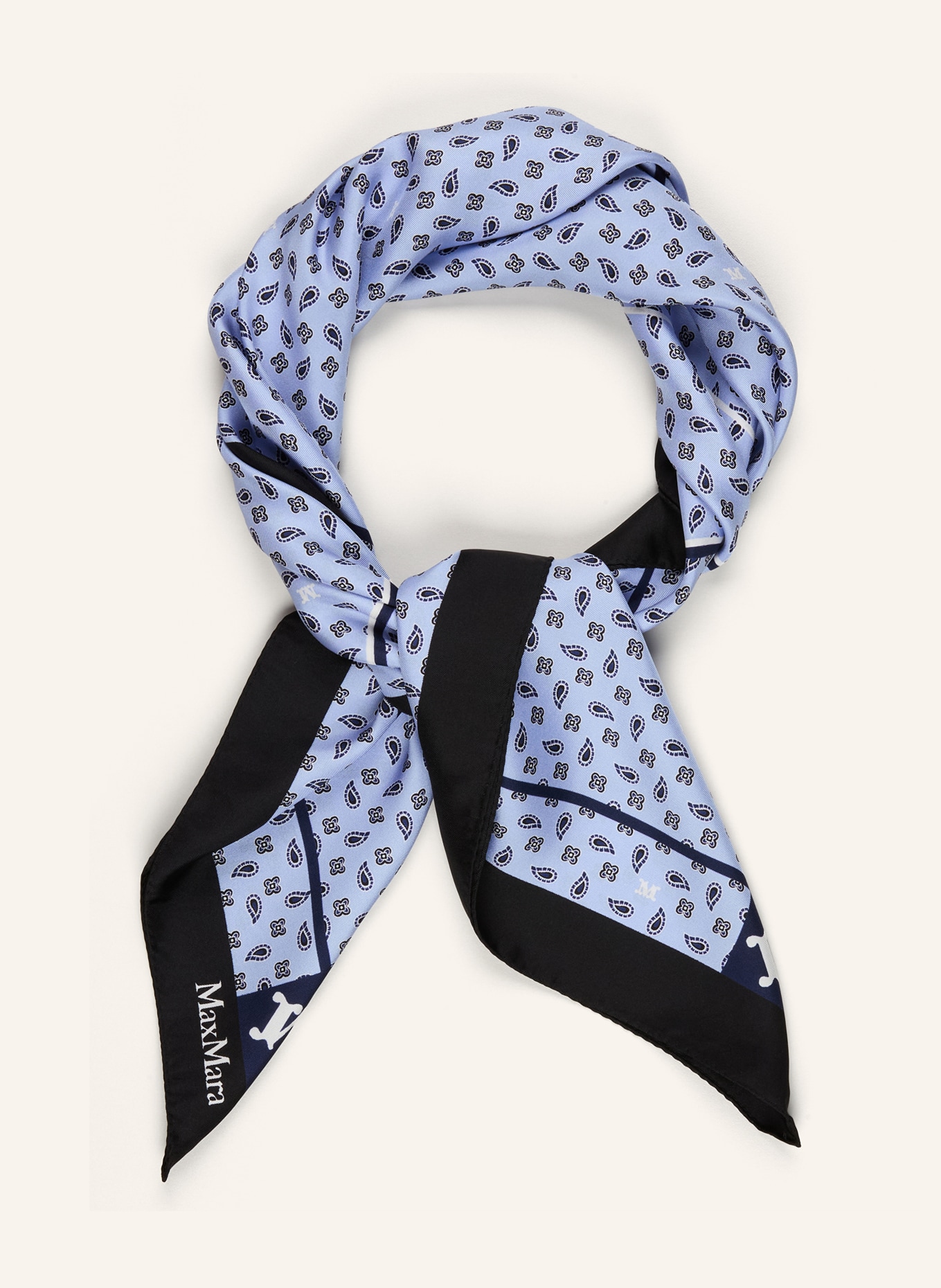 Max Mara Seidentuch ACARRE: HELLBLAU / DUNKELBLAU