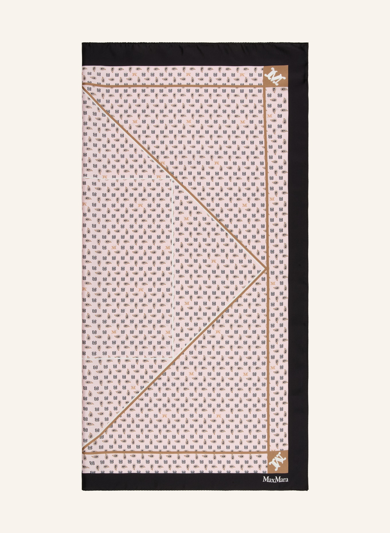 Max Mara Seidentuch ACARRE: ROSA / BEIGE / SCHWARZ