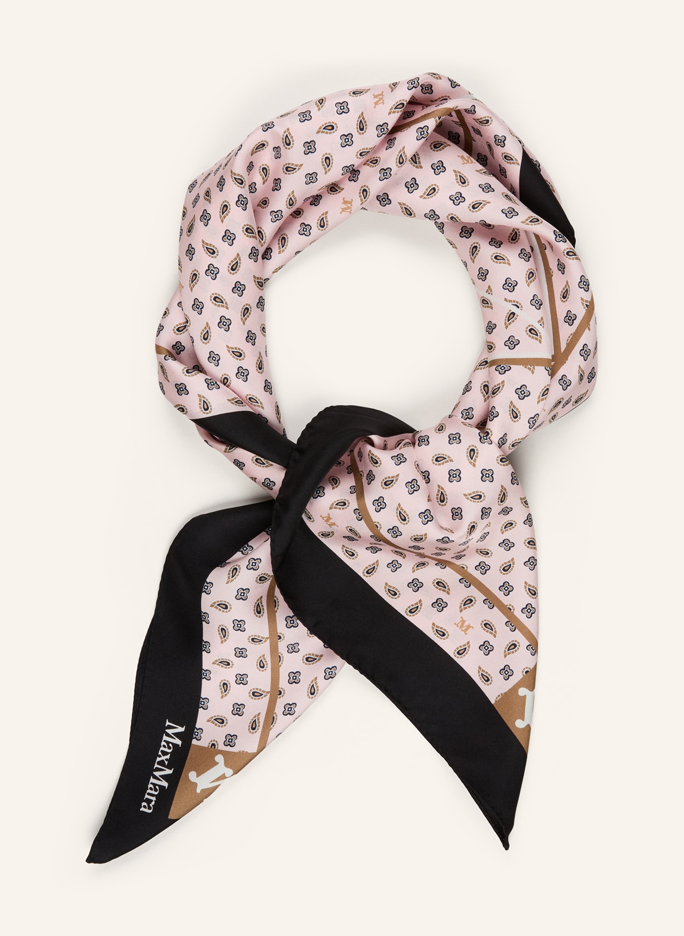 Max Mara Seidentuch ACARRE: ROSA / BEIGE / SCHWARZ
