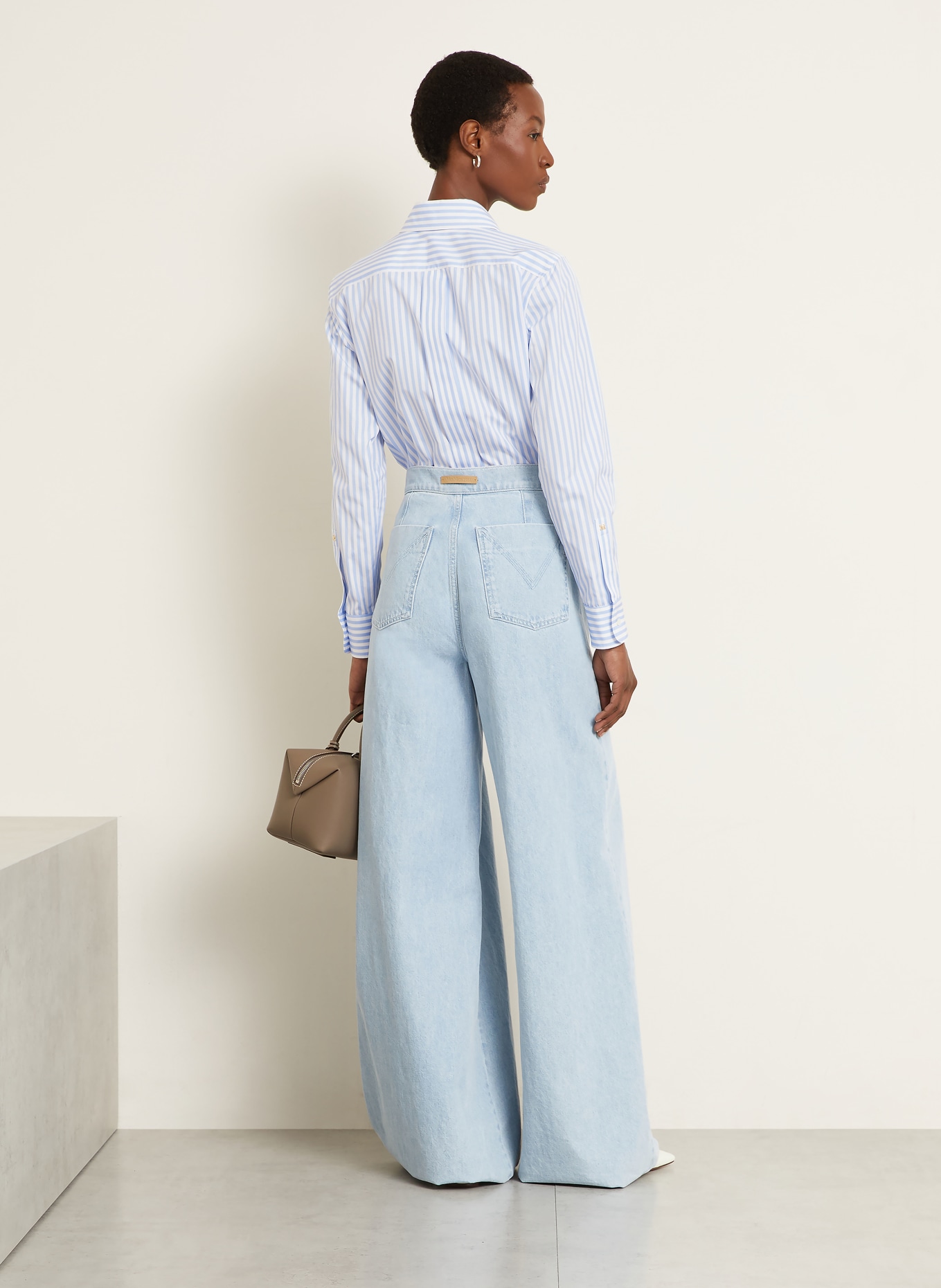 Max Mara Hemdbluse MXMACCENNI: HELLBLAU / WEISS