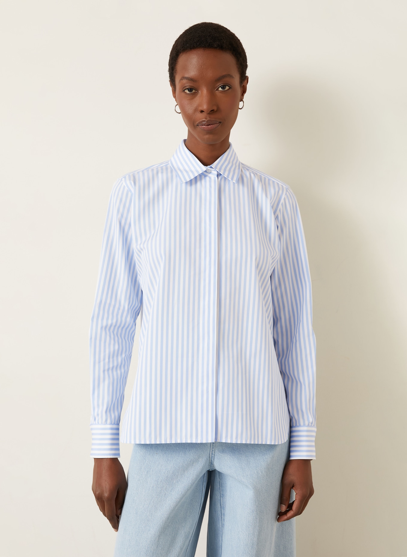 Max Mara Hemdbluse MXMACCENNI: HELLBLAU / WEISS