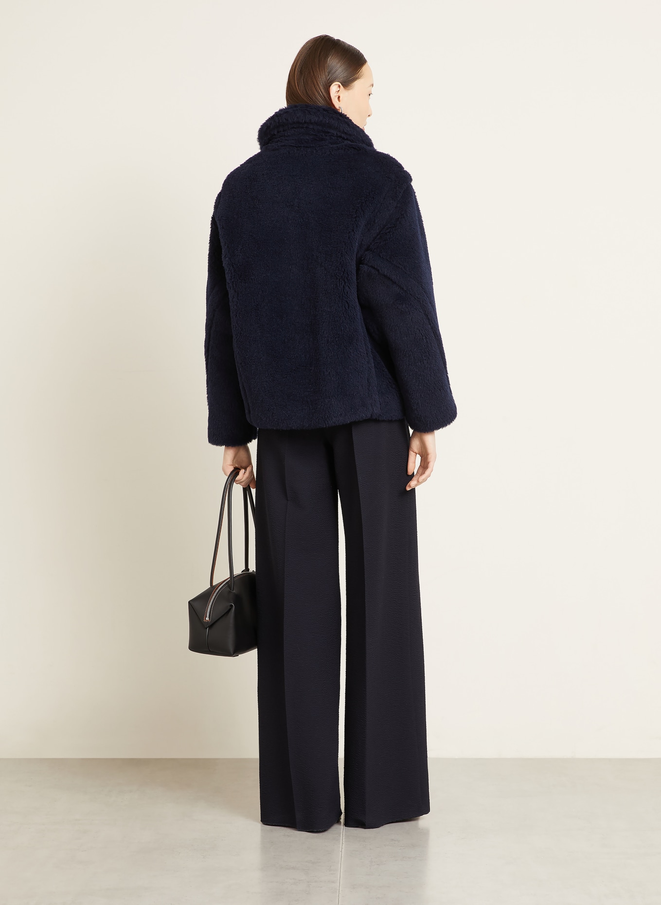 Max Mara Teddyfell-Jacke MXMFUGGITO mit Alpaka: DUNKELBLAU