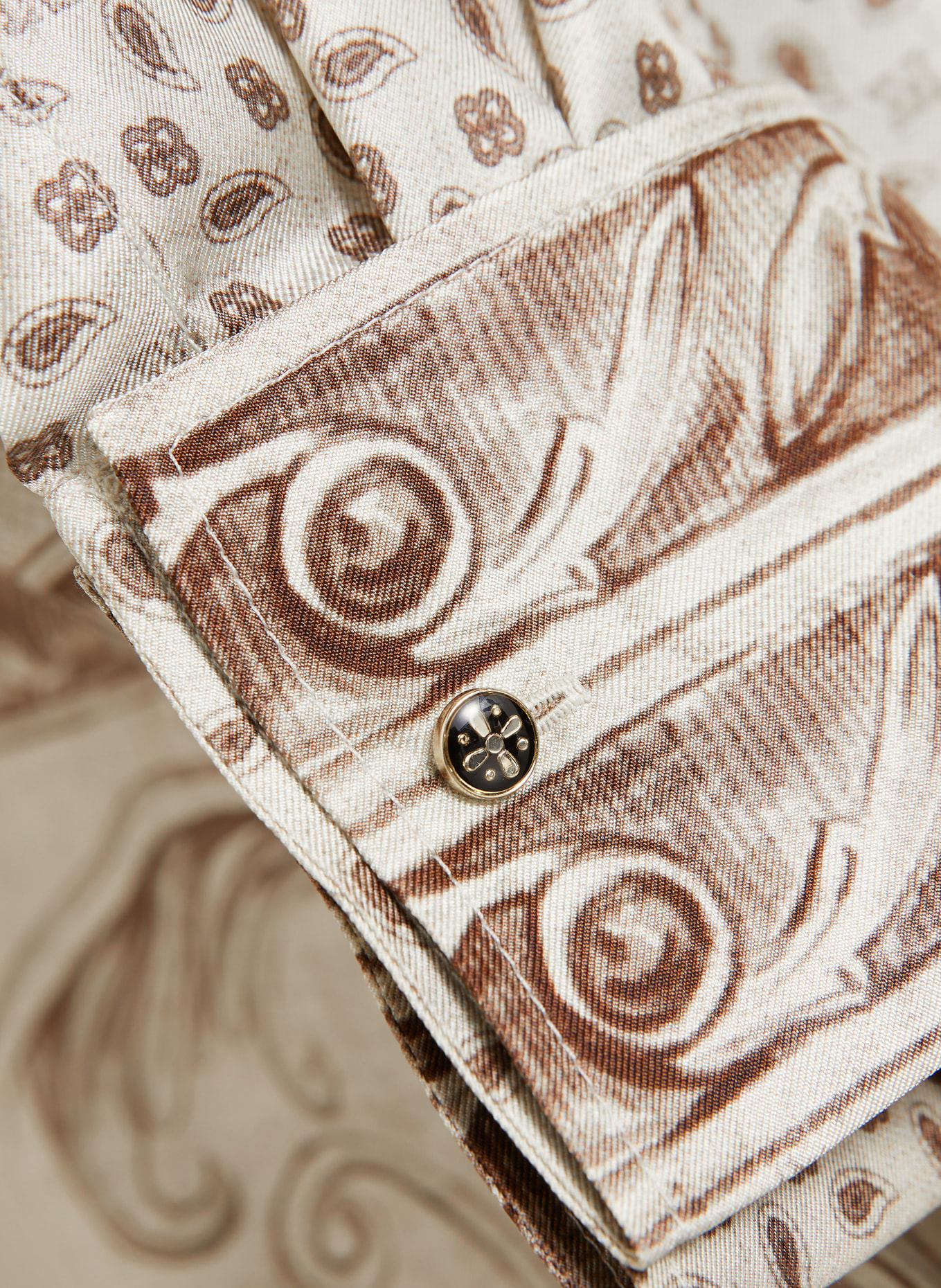 Max Mara Hemdbluse MXMGRADO aus Seide: ECRU / TAUPE