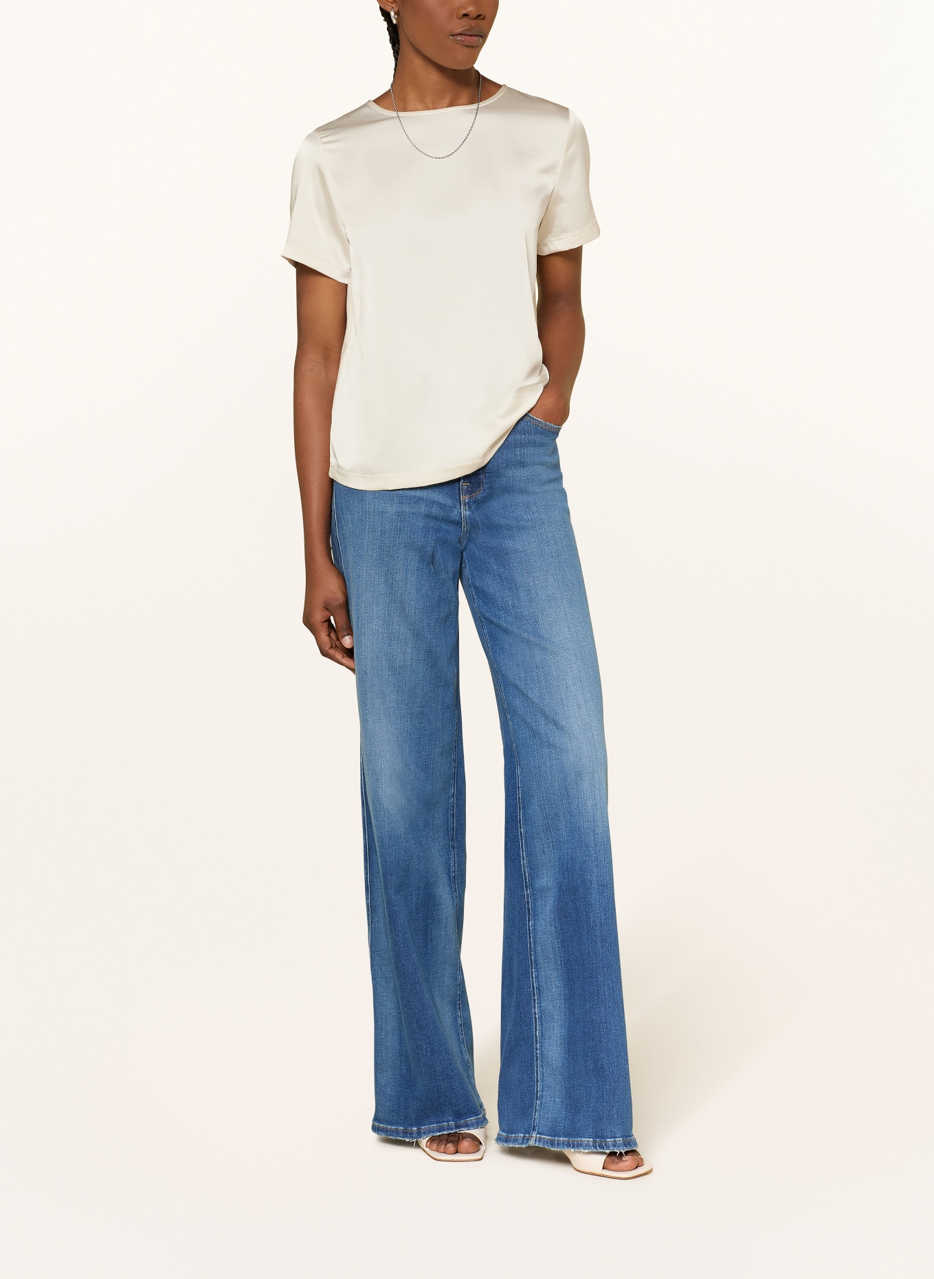 WEEKEND Max Mara Blusenshirt ZONA im Materialmix: ECRU