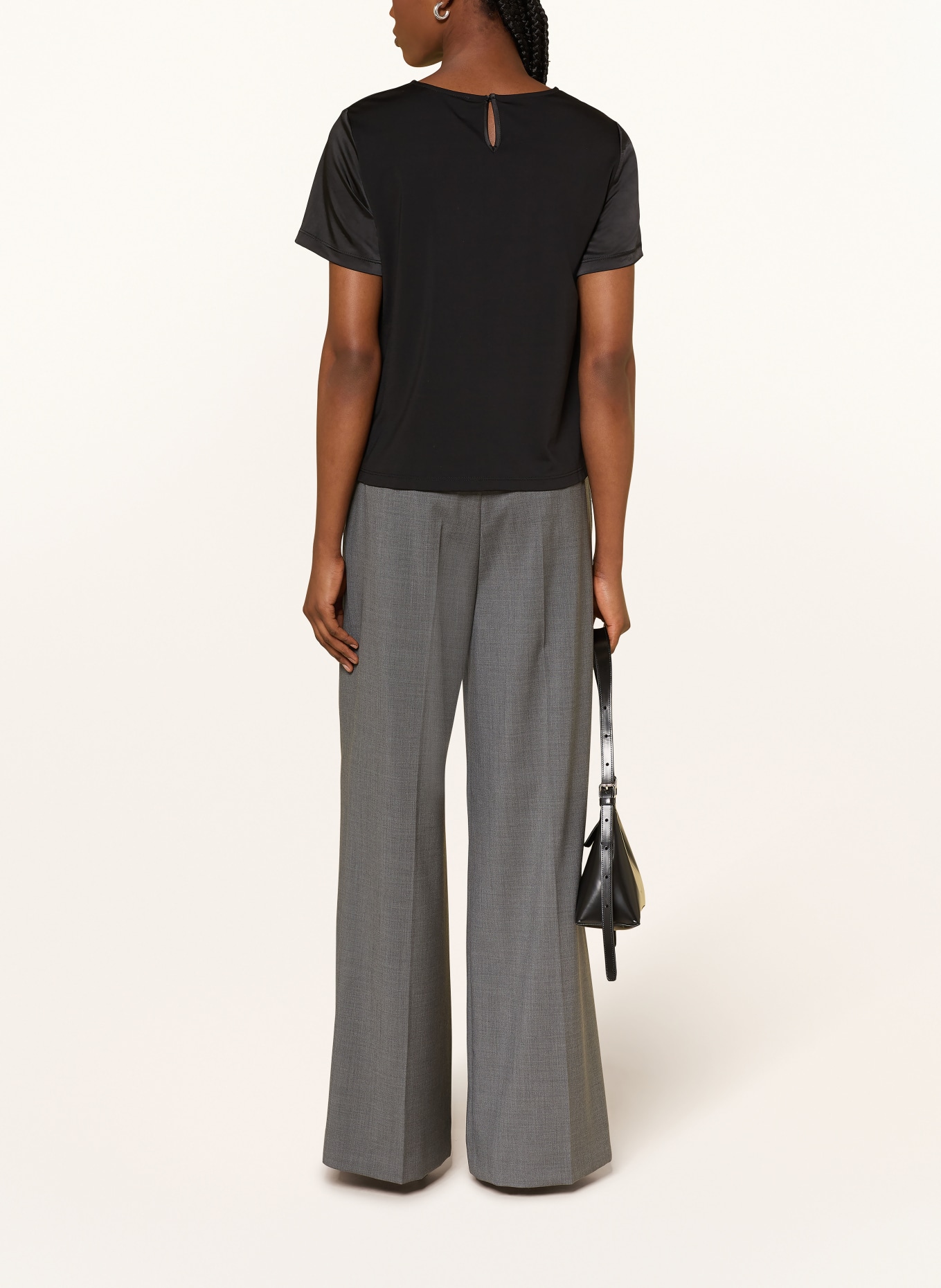 WEEKEND Max Mara ZONA blouse shirt in a mix of materials: BLACK