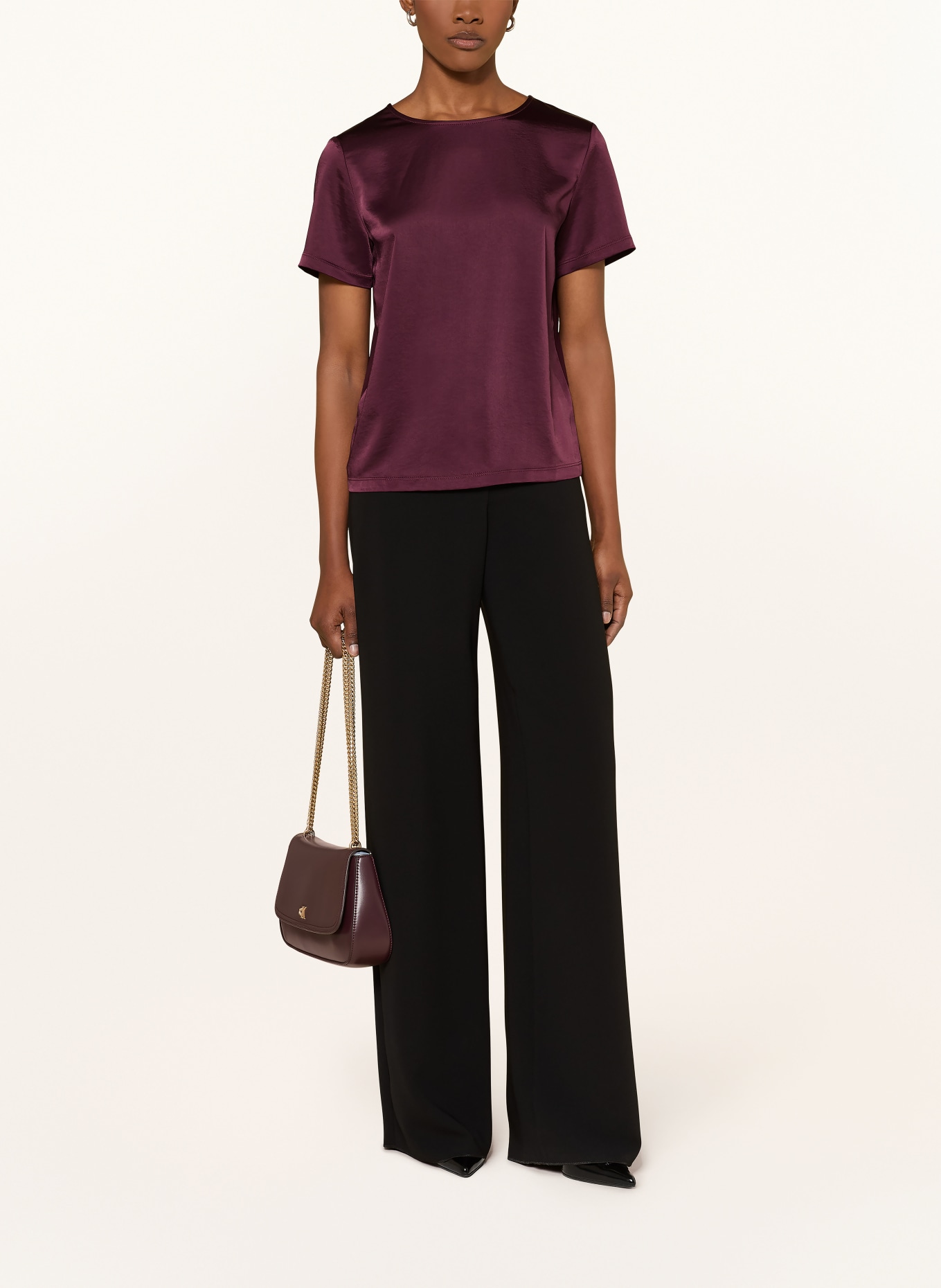 WEEKEND Max Mara Blusenshirt ZONA im Materialmix: DUNKELROT