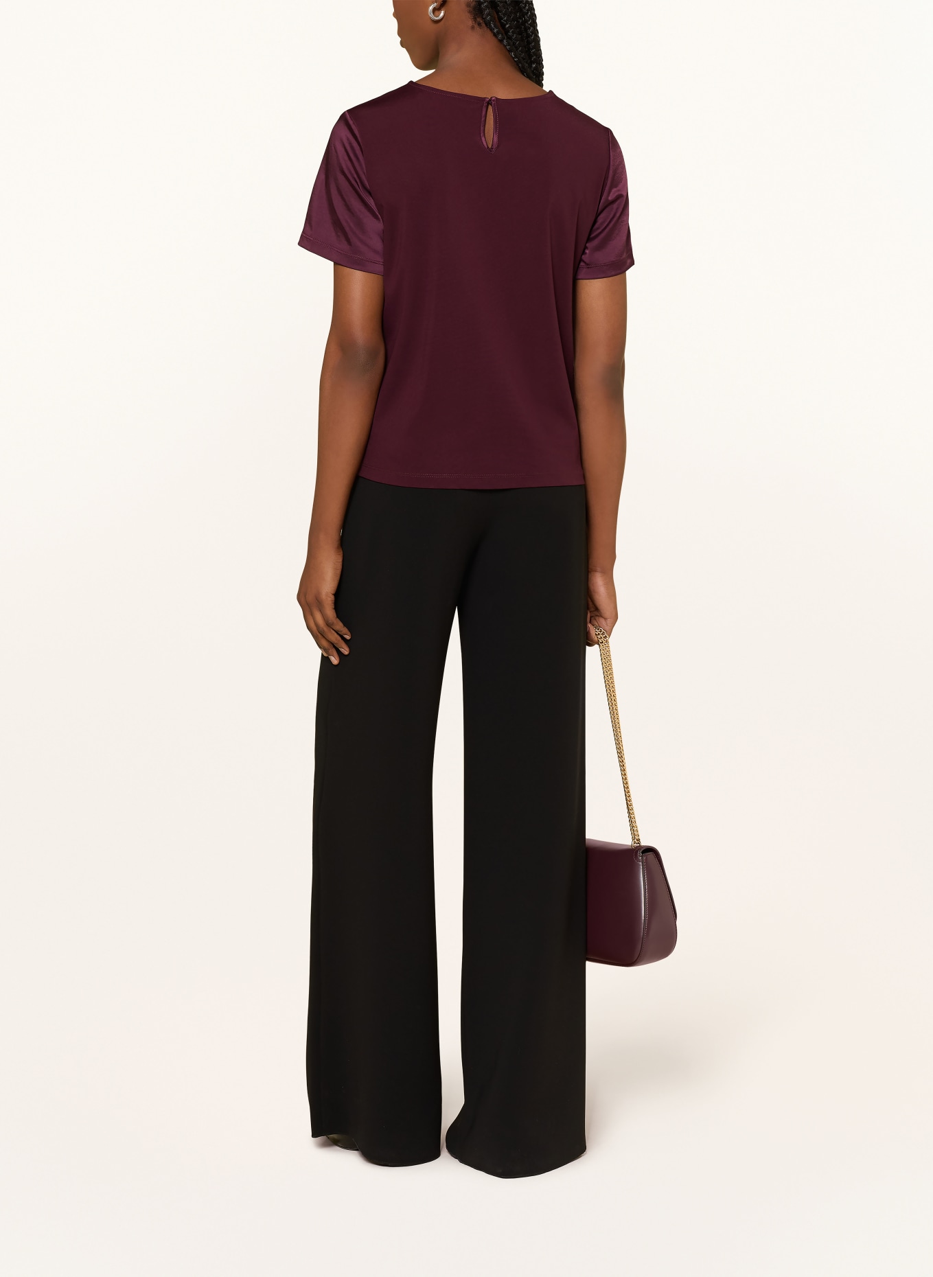 WEEKEND Max Mara Blusenshirt ZONA im Materialmix: DUNKELROT