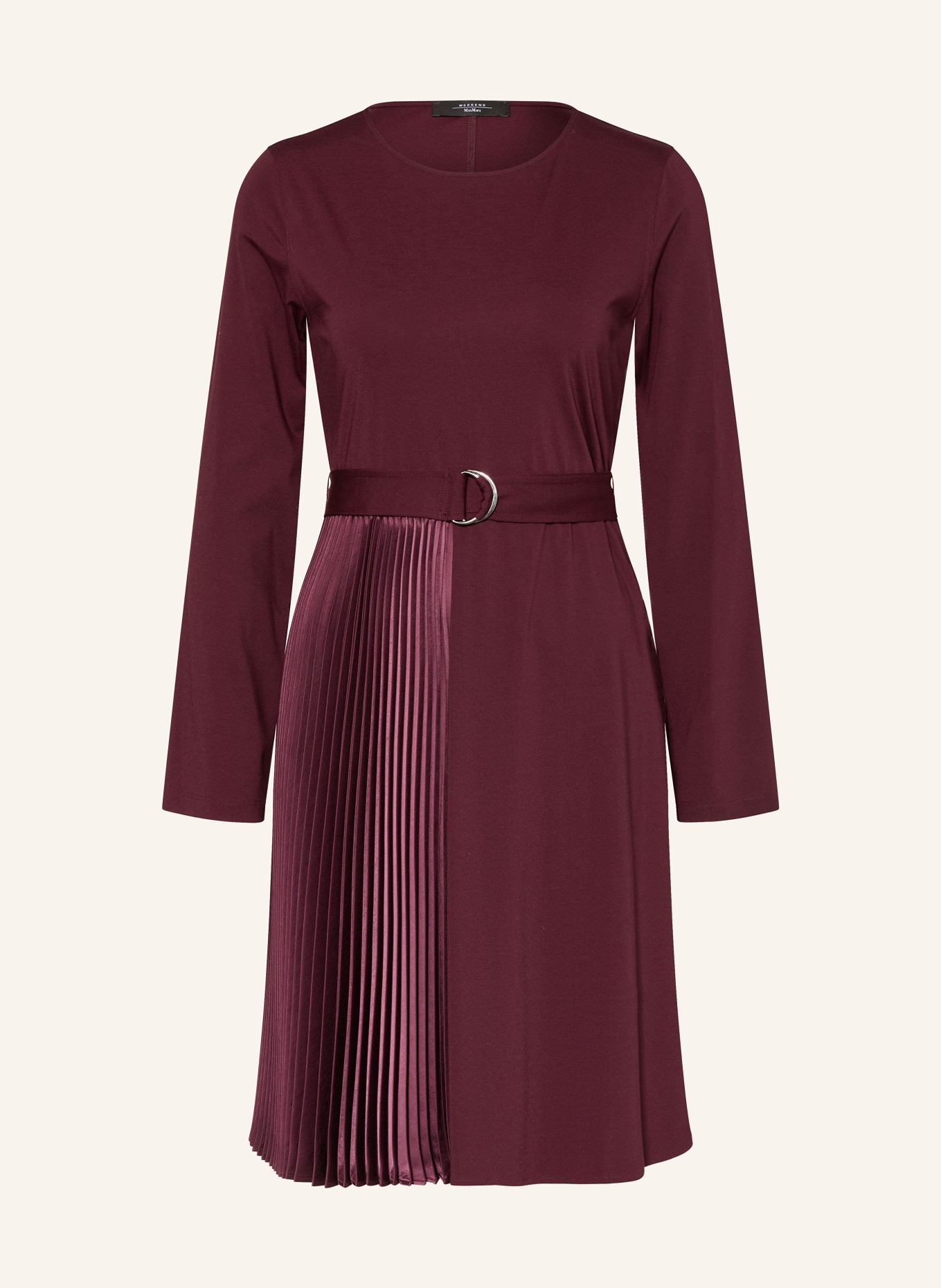 WEEKEND Max Mara Sukienka ALAMO z plisami: CIEMNOCZERWONY