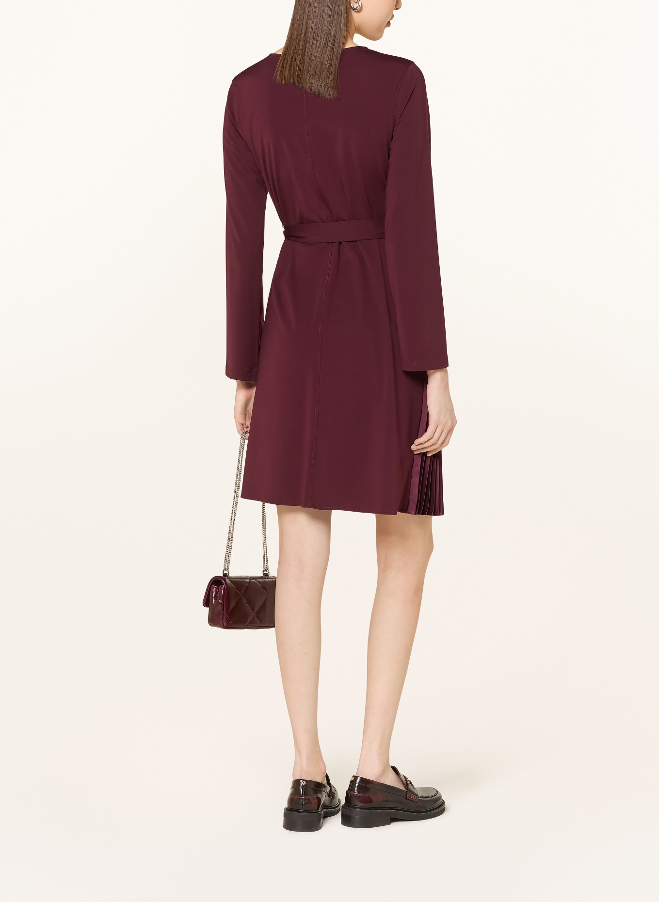 WEEKEND Max Mara Sukienka ALAMO z plisami: CIEMNOCZERWONY