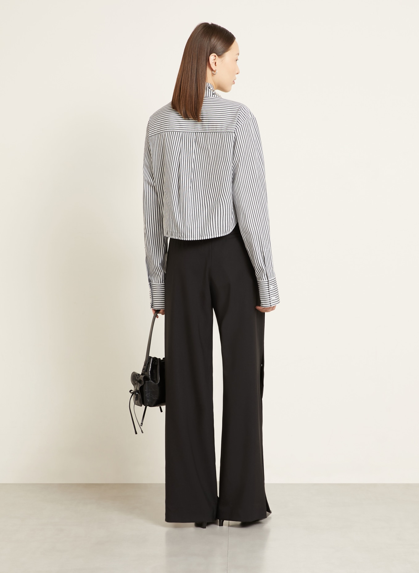 SPORTMAX Chemise SPXQUAGGA avec pierres décoratives: NOIR / BLANC