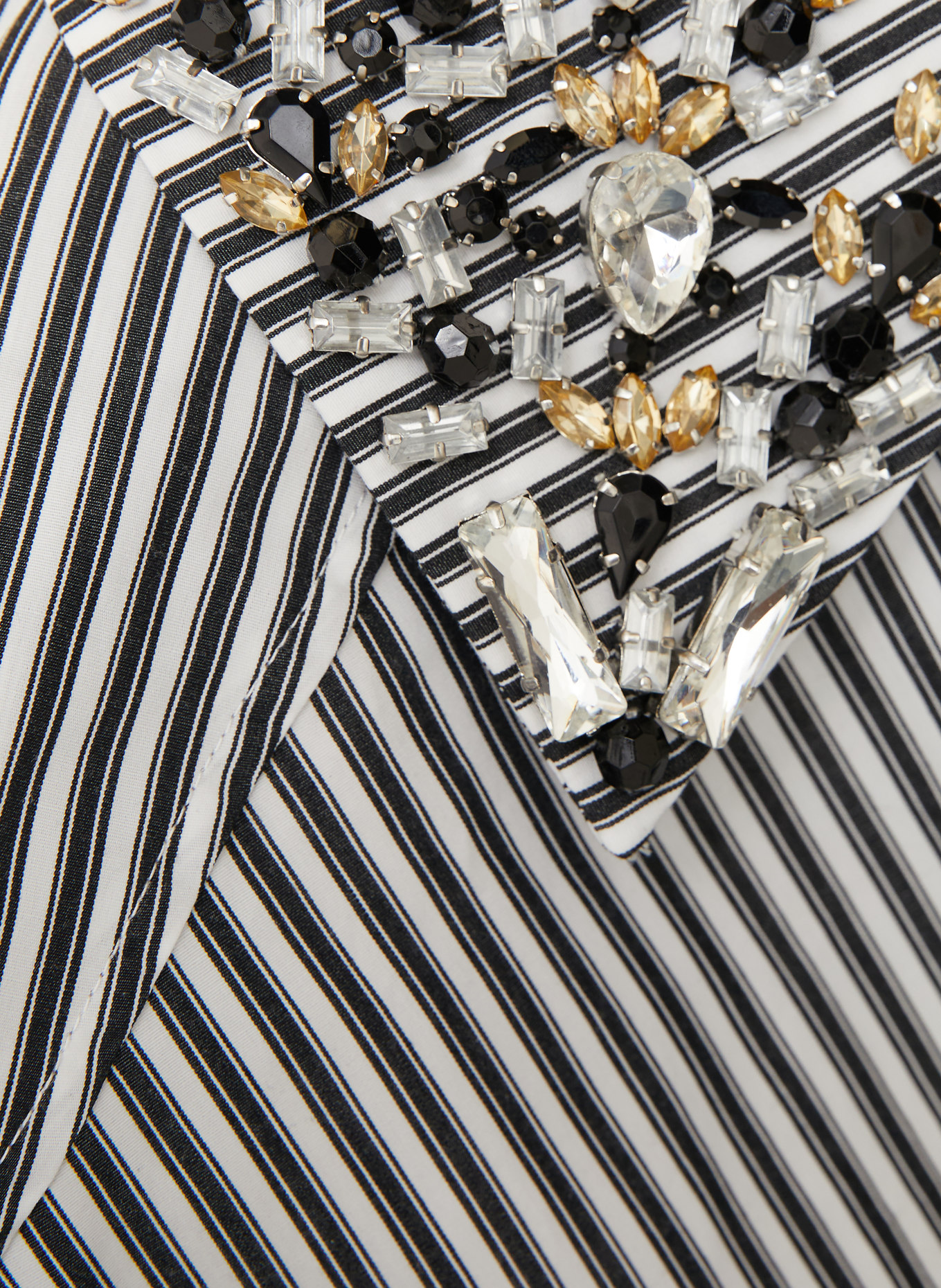 SPORTMAX Chemise SPXQUAGGA avec pierres décoratives: NOIR / BLANC