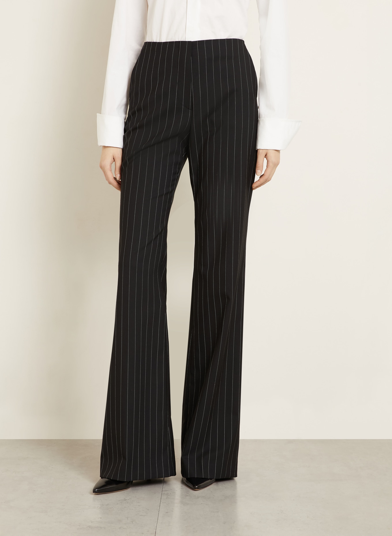 SPORTMAX Pantalon bootcut SPXVISINO: NOIR / BLANC