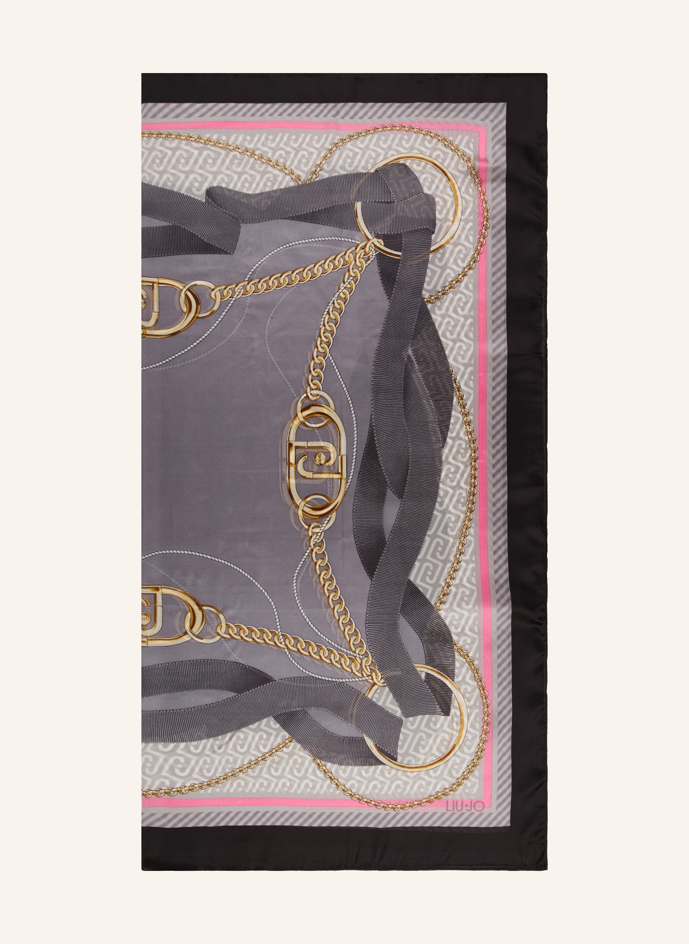 LIU JO Satyna: CZARNY / SZARY / MOCNORÓŻOWY