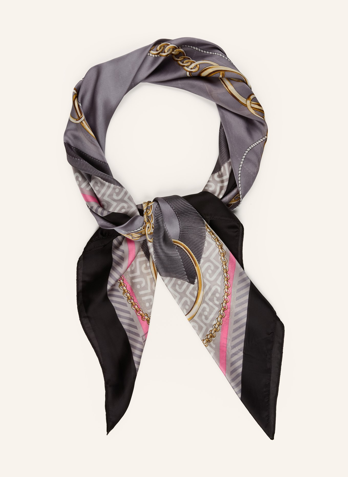 LIU JO Satyna: CZARNY / SZARY / MOCNORÓŻOWY