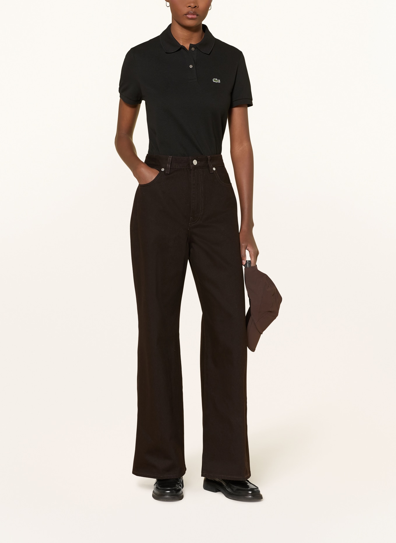 LACOSTE piqué polo shirt: BLACK