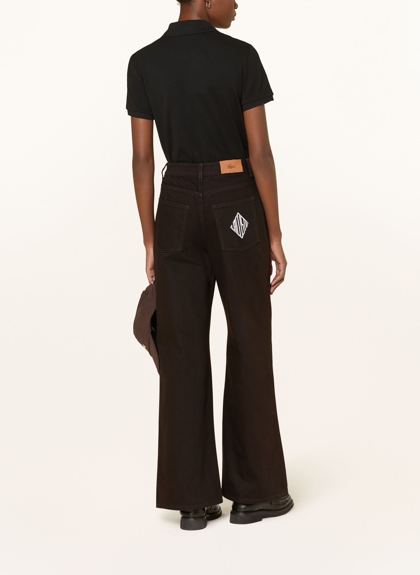 LACOSTE piqué polo shirt: BLACK