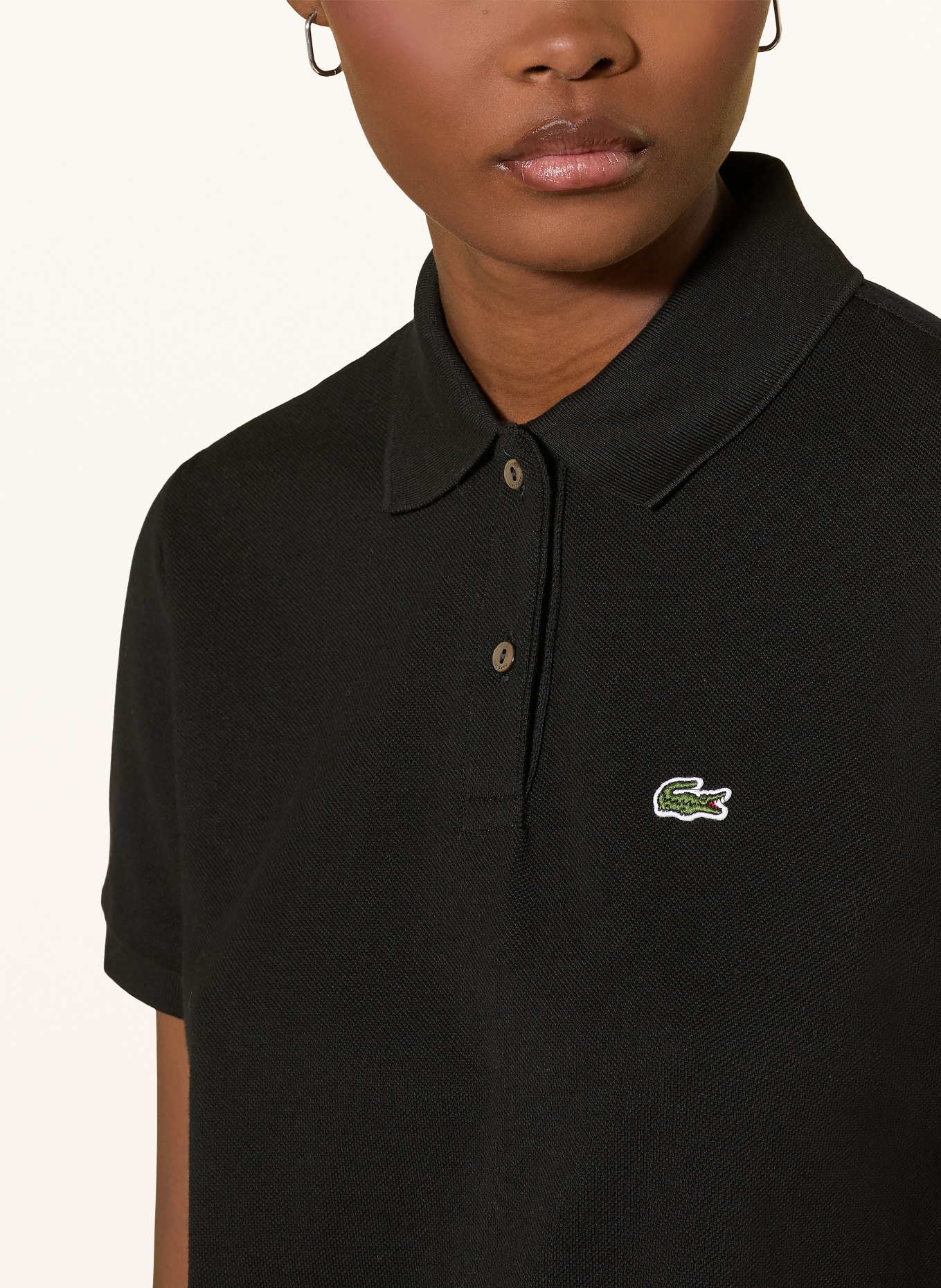LACOSTE piqué polo shirt: BLACK