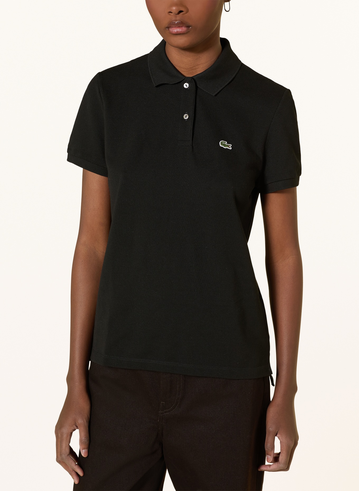 LACOSTE piqué polo shirt: BLACK