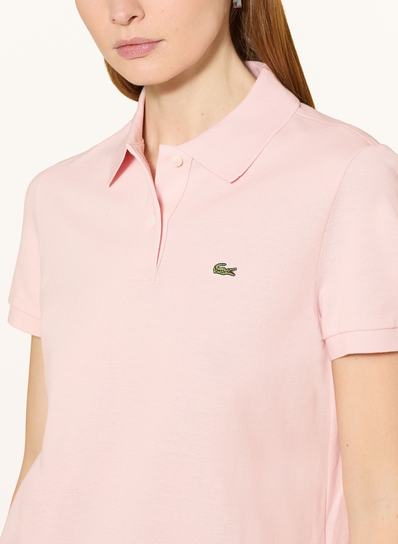 LACOSTE Piqué-Poloshirt: LACHS / GRÜN