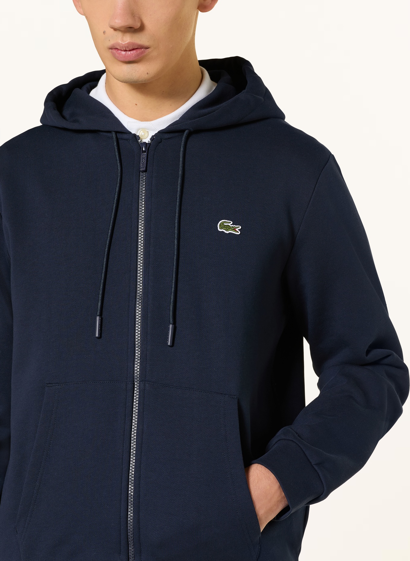 LACOSTE sweat jacket: DARK BLUE