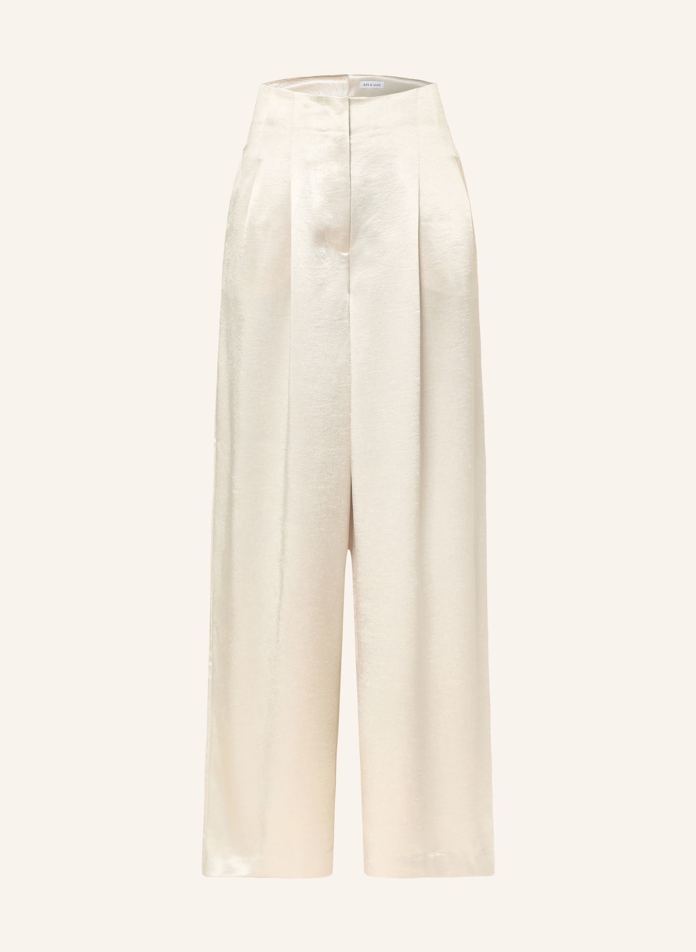 MRS & HUGS Satin flared pants: CREAM