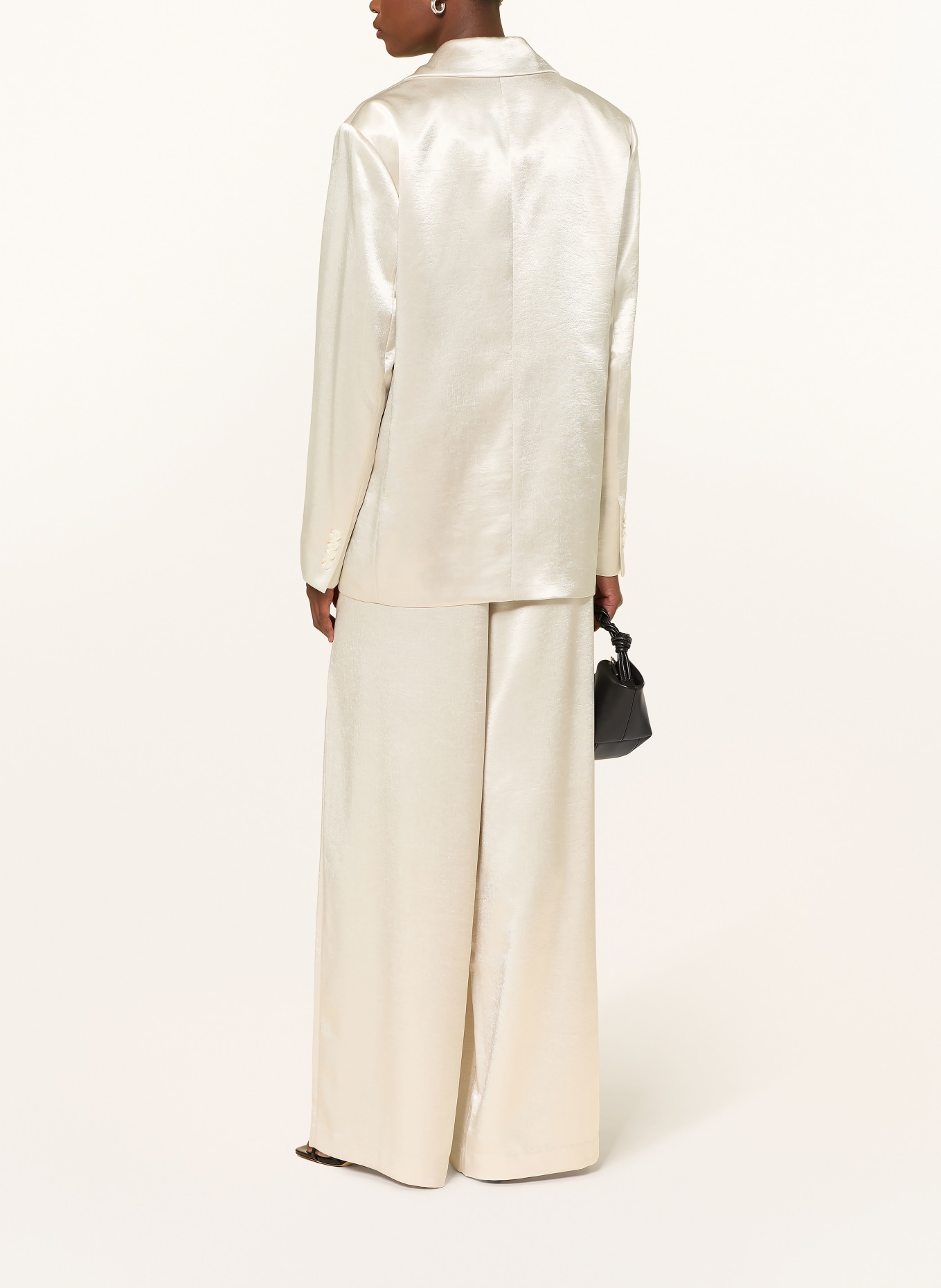 MRS & HUGS Satin flared pants: CREAM