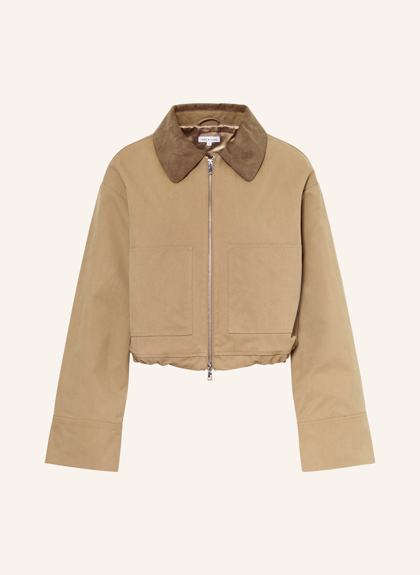 MRS & HUGS Kastenjacke mit Cord: KHAKI