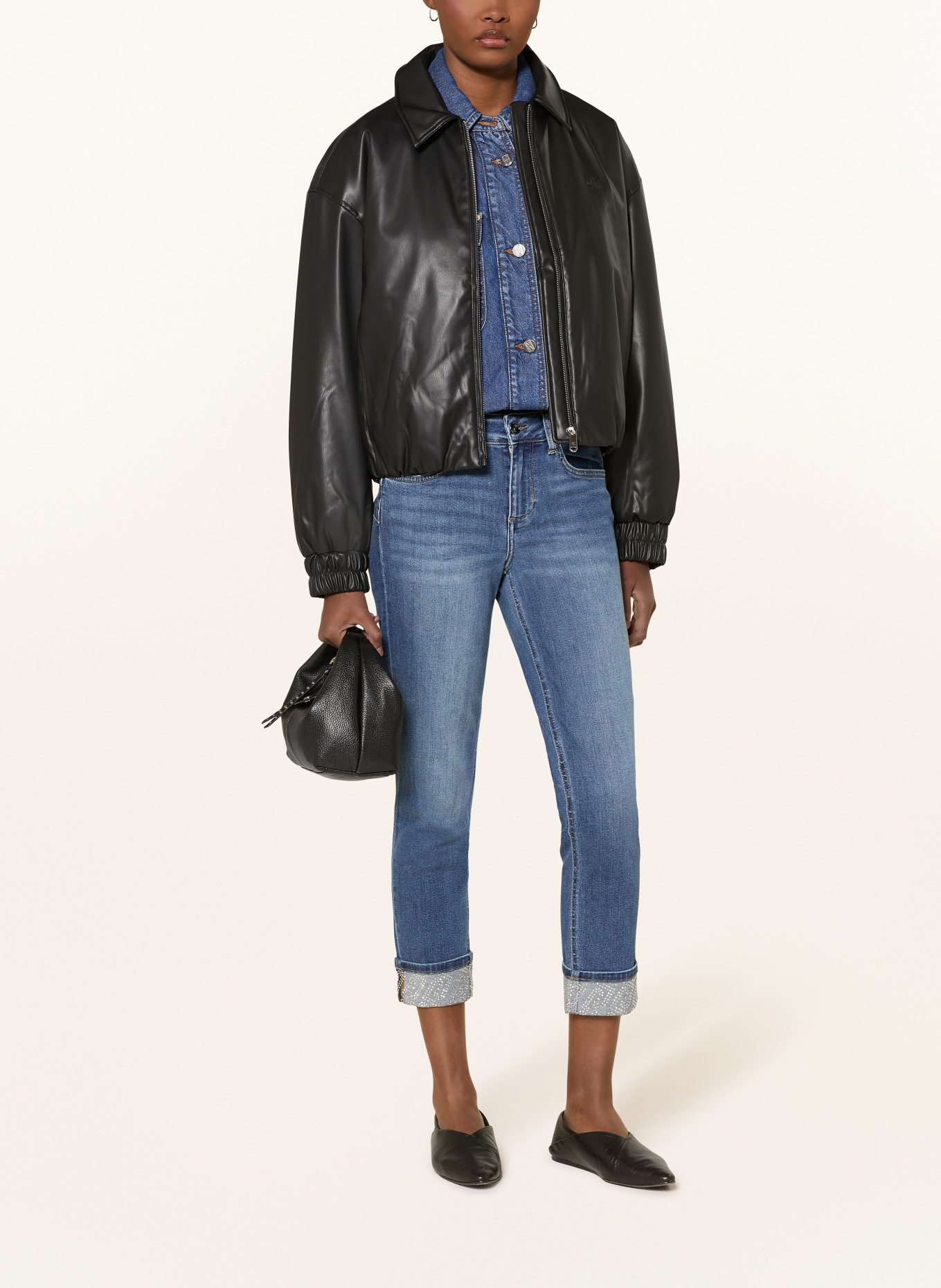 LIU JO Skinny jeans with gemstones: 78967 Den.Blu rocket lt.wa