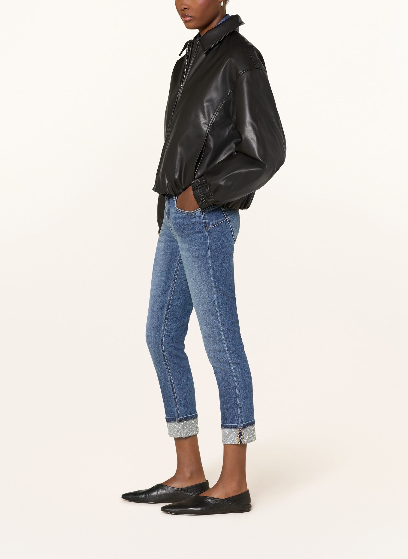 LIU JO Skinny jeans with gemstones: 78967 Den.Blu rocket lt.wa