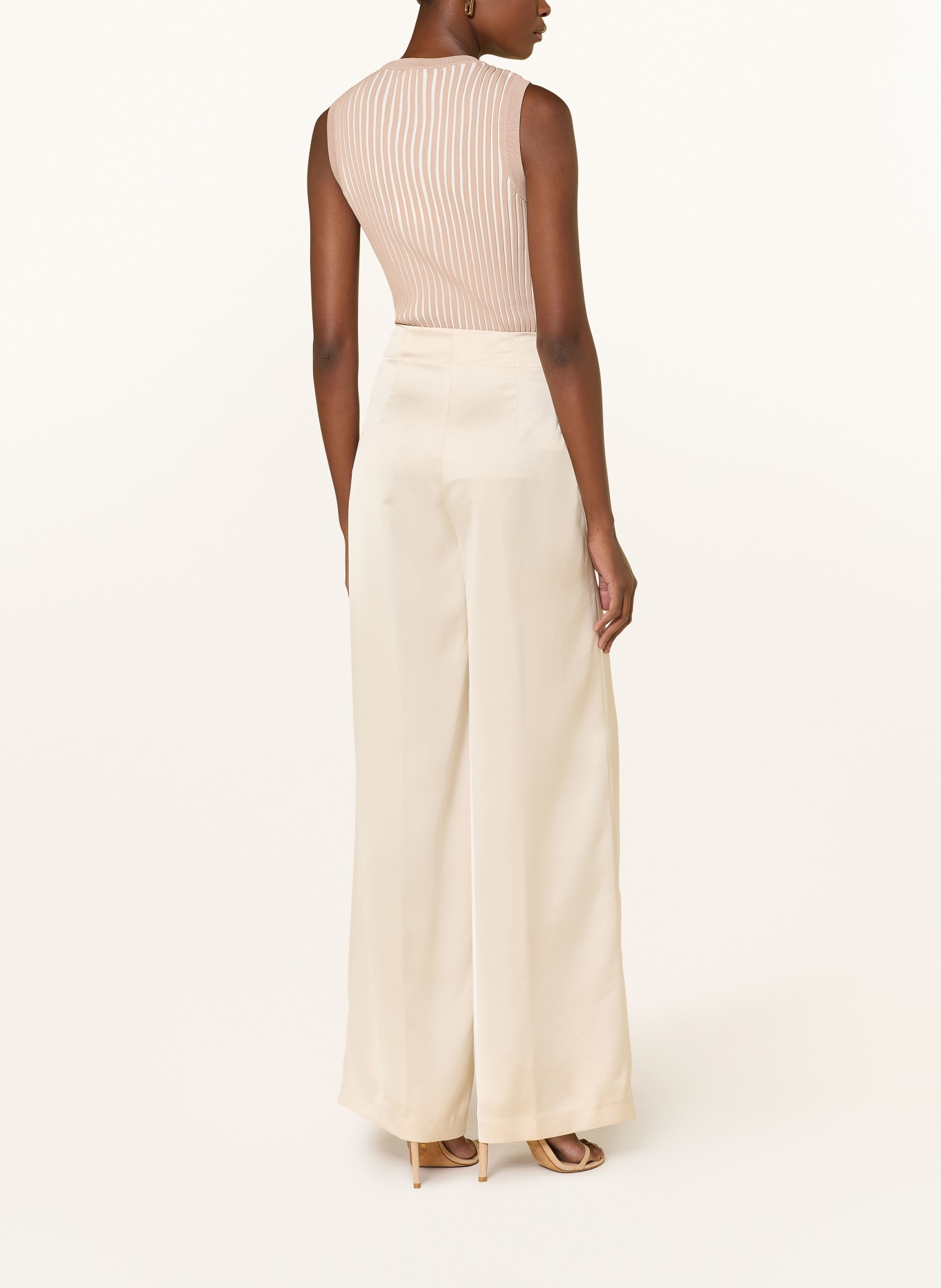 LIU JO dzianinowy top: BEŻOWY / KREMOWY