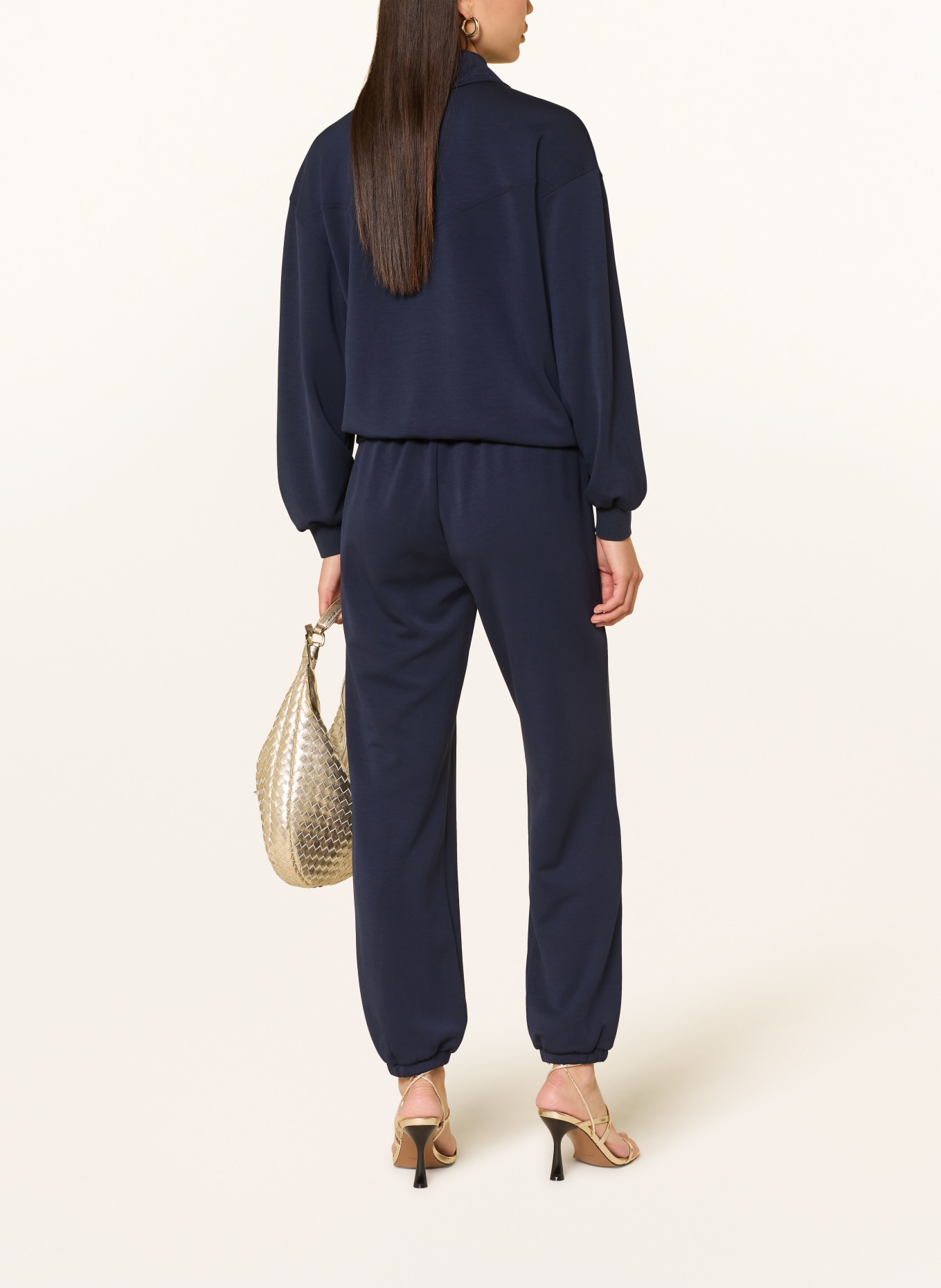 LIU JO Set: Sweat-Troyer und Sweatpants mit Schmucksteinen: DUNKELBLAU