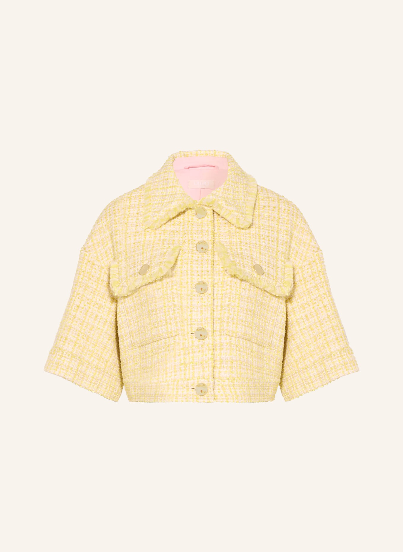 LIU JO Kastenjacken aus Bouclé: GELB / GOLD / CREME