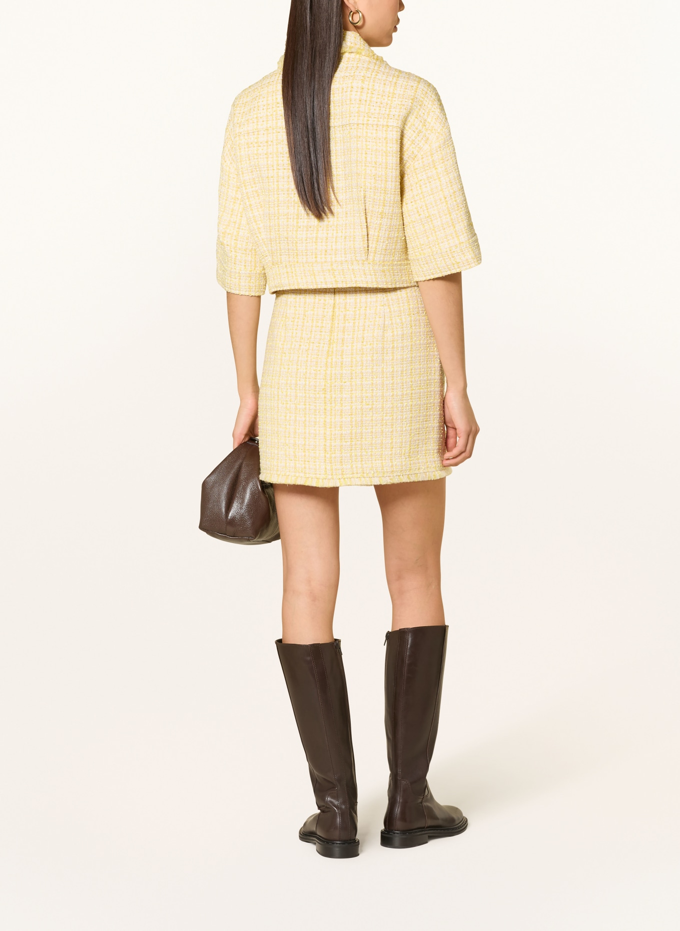 LIU JO Kastenjacken aus Bouclé: GELB / GOLD / CREME