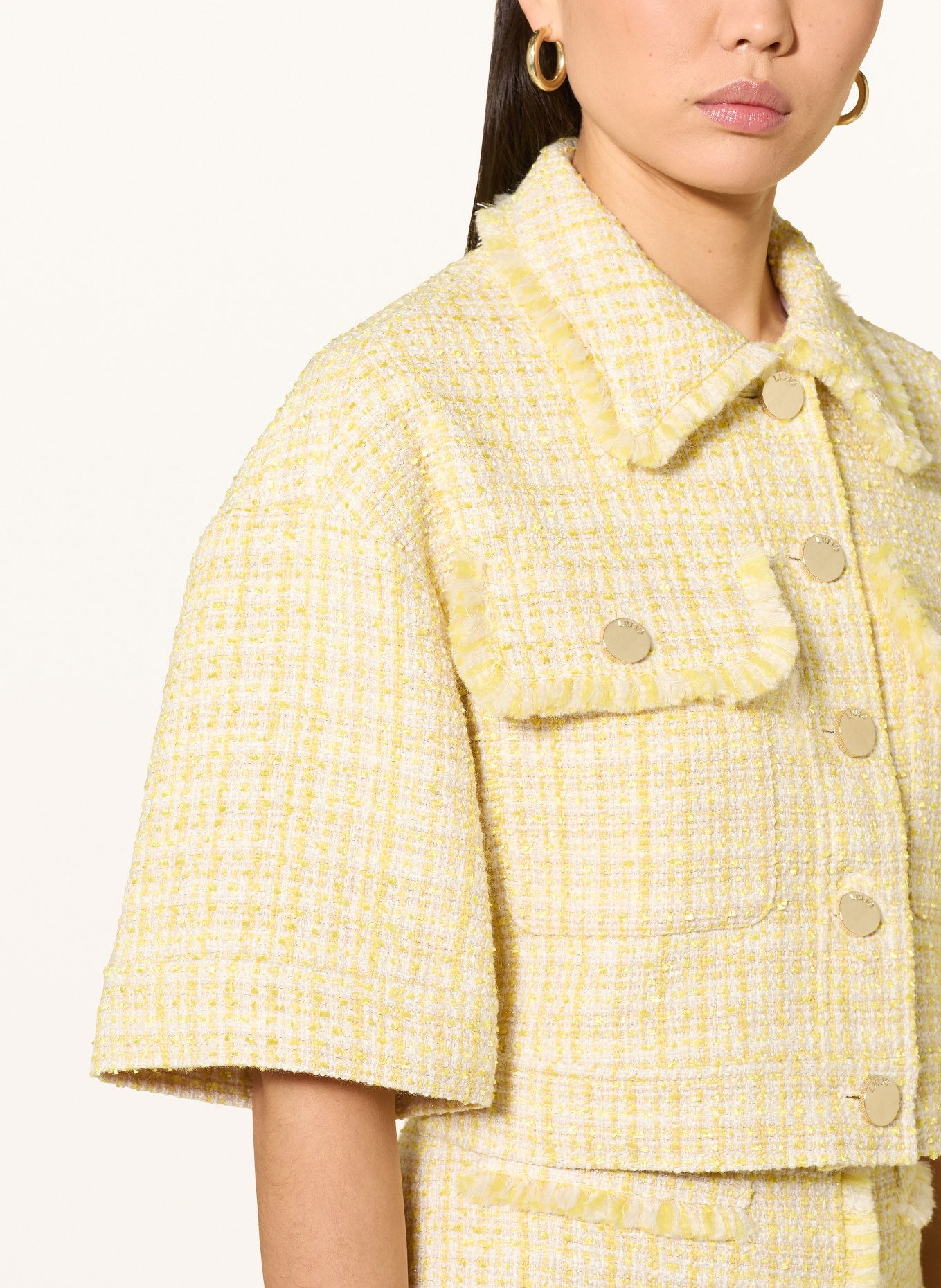LIU JO Kastenjacken aus Bouclé: GELB / GOLD / CREME