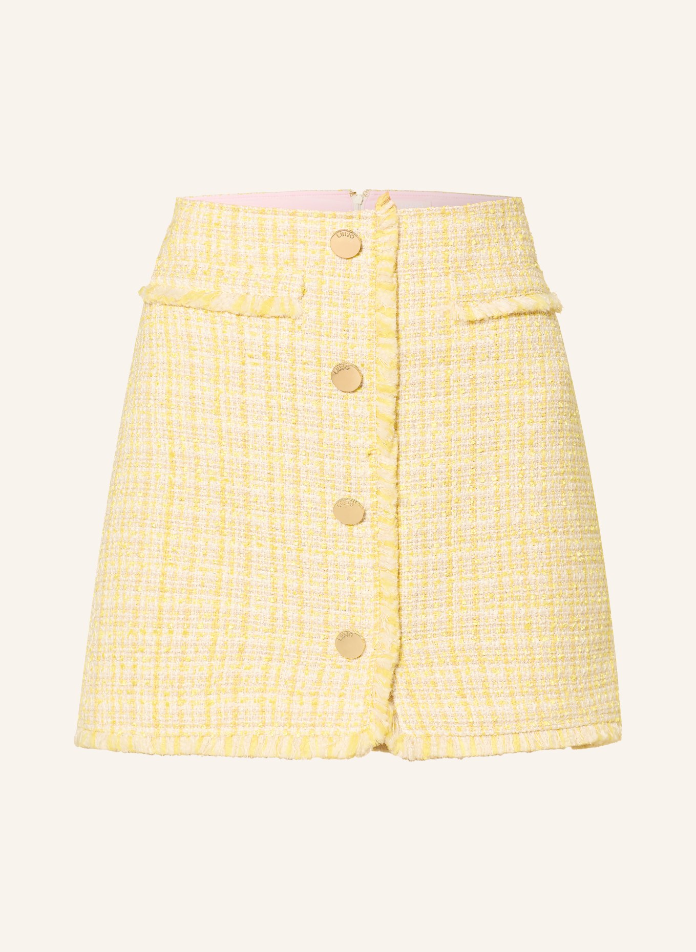 LIU JO bouclé skirt: YELLOW / GOLD / CREAM
