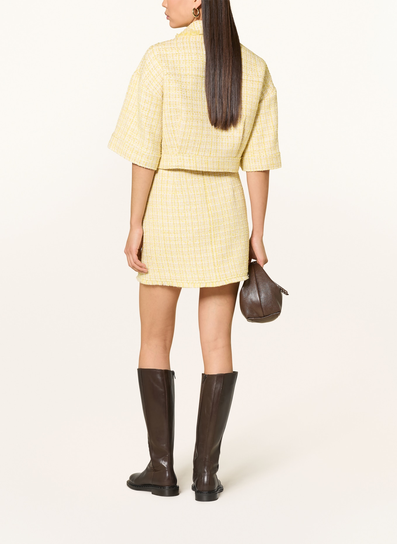 LIU JO bouclé skirt: YELLOW / GOLD / CREAM