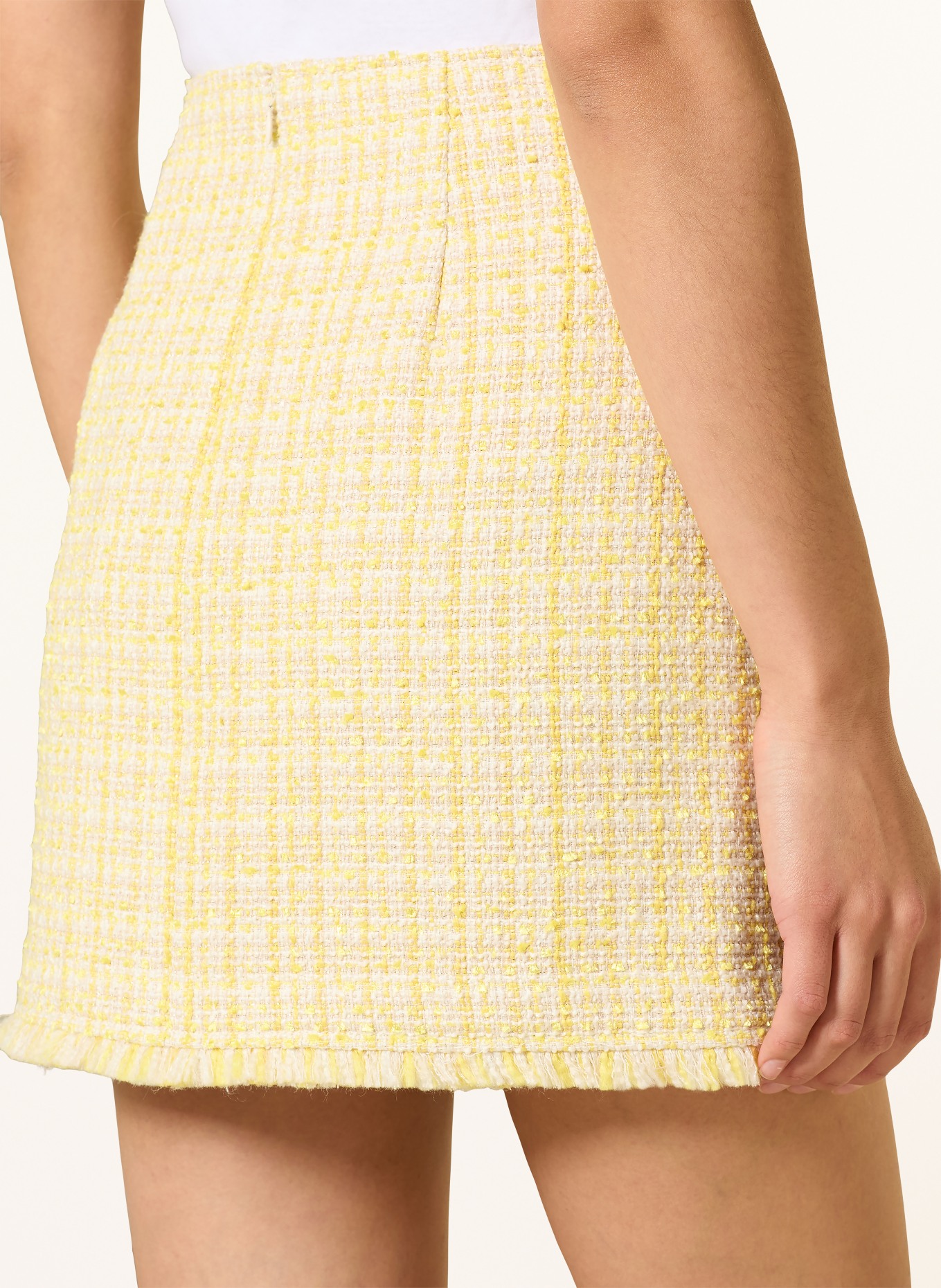 LIU JO bouclé skirt: YELLOW / GOLD / CREAM