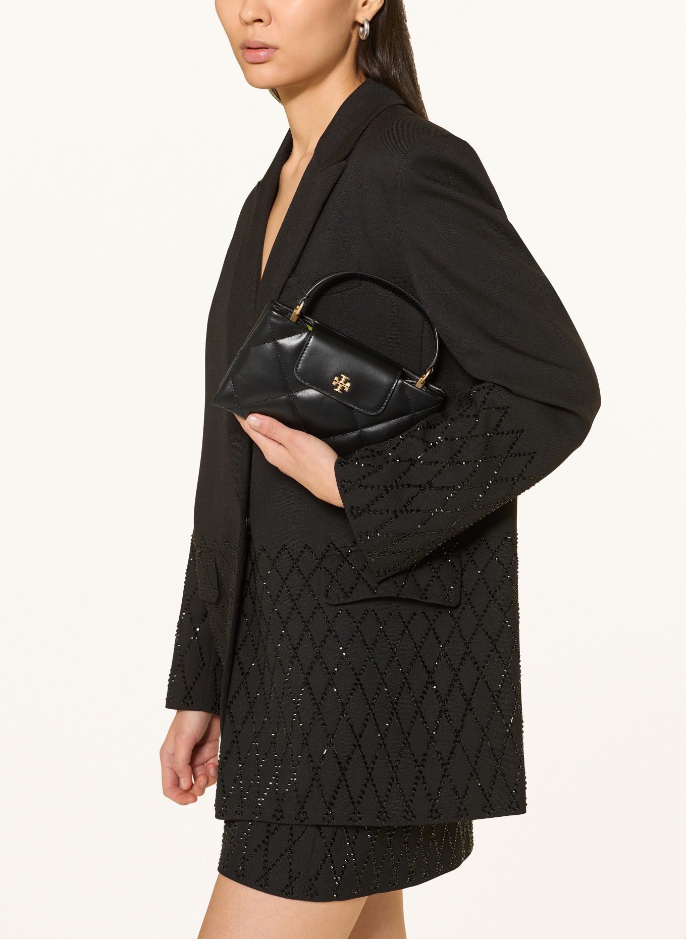 TORY BURCH Schoudertas KIRA EAST-WEST: ZWART